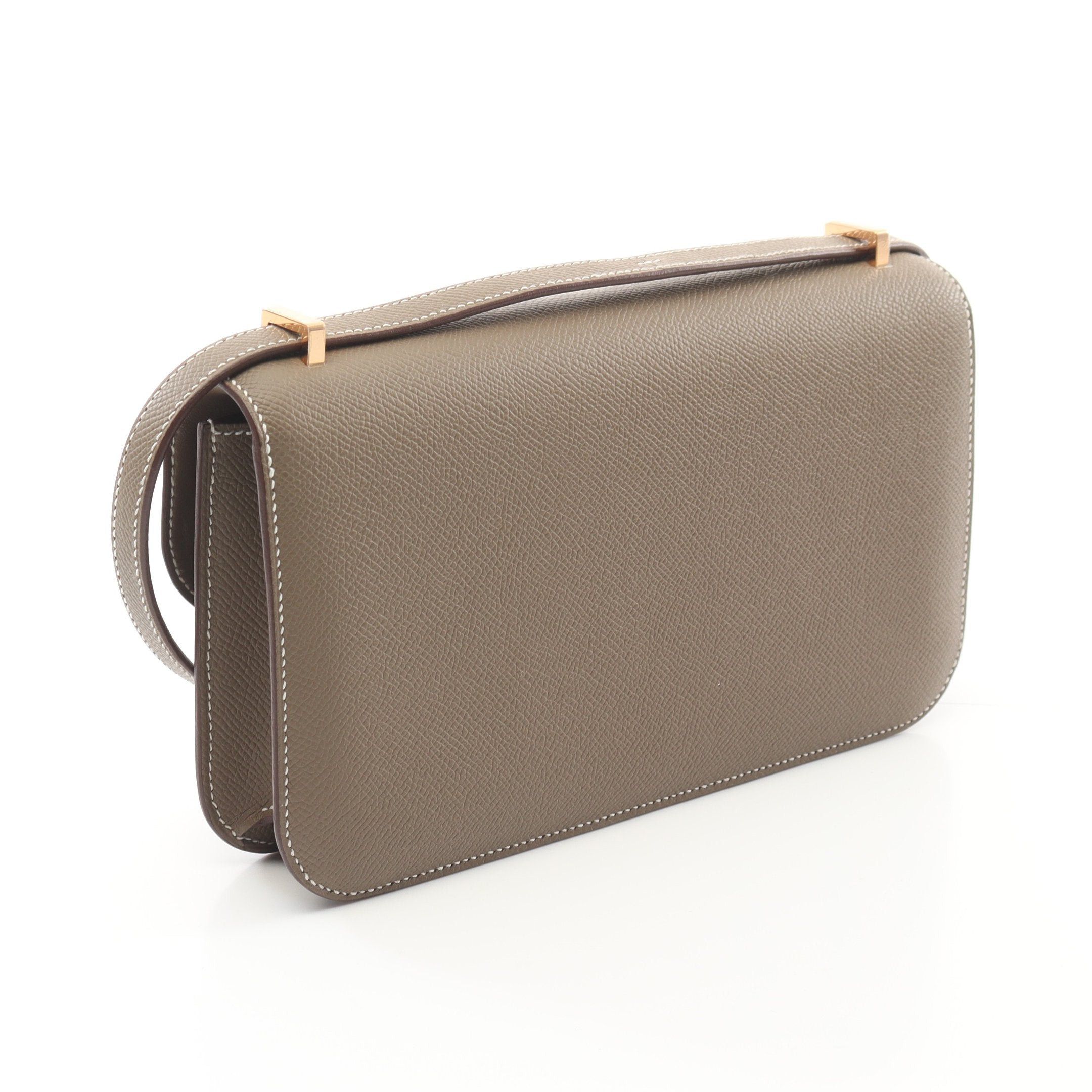 Hermes Hermes Constance Elan Etoupe Shoulder Bag Veau Epsom Gray Brown Pink Gold Hardware Double Engraved Size ONE SIZE - 2 Thumbnail