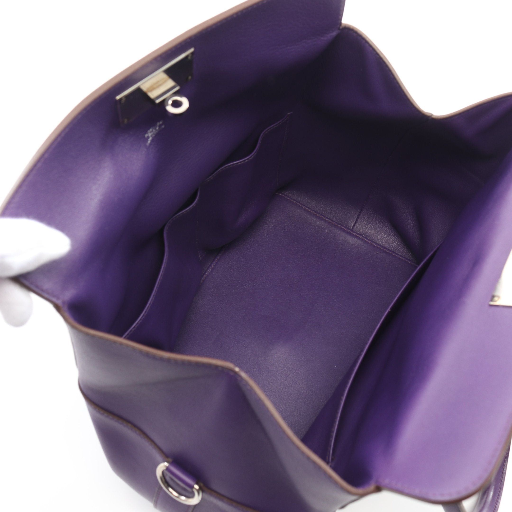 Hermes Hermes Toolbox 26 Anemone Handbag Veau Swift Purple Silver Hardware □ R Stamp Size ONE SIZE - 3 Thumbnail