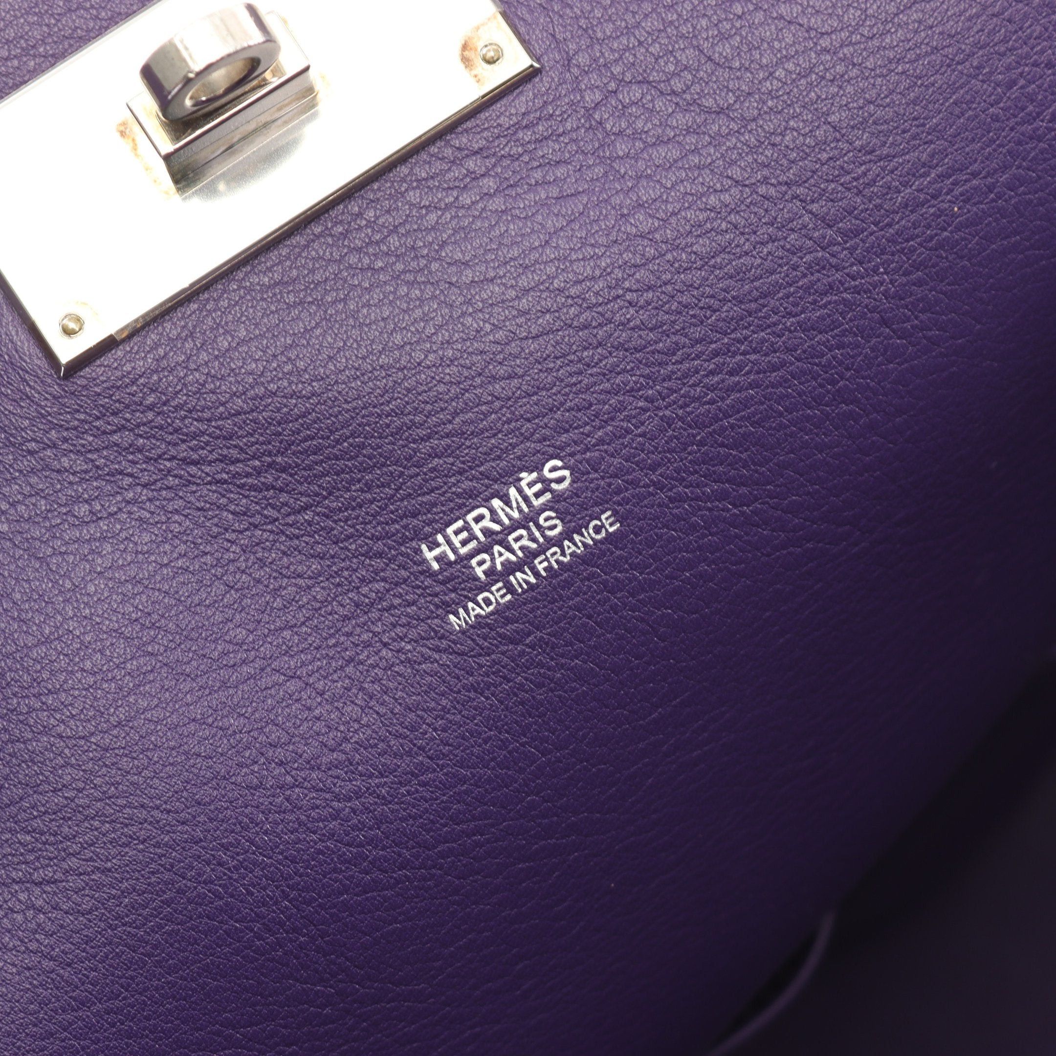 Hermes Hermes Toolbox 26 Anemone Handbag Veau Swift Purple Silver Hardware □ R Stamp Size ONE SIZE - 4 Thumbnail