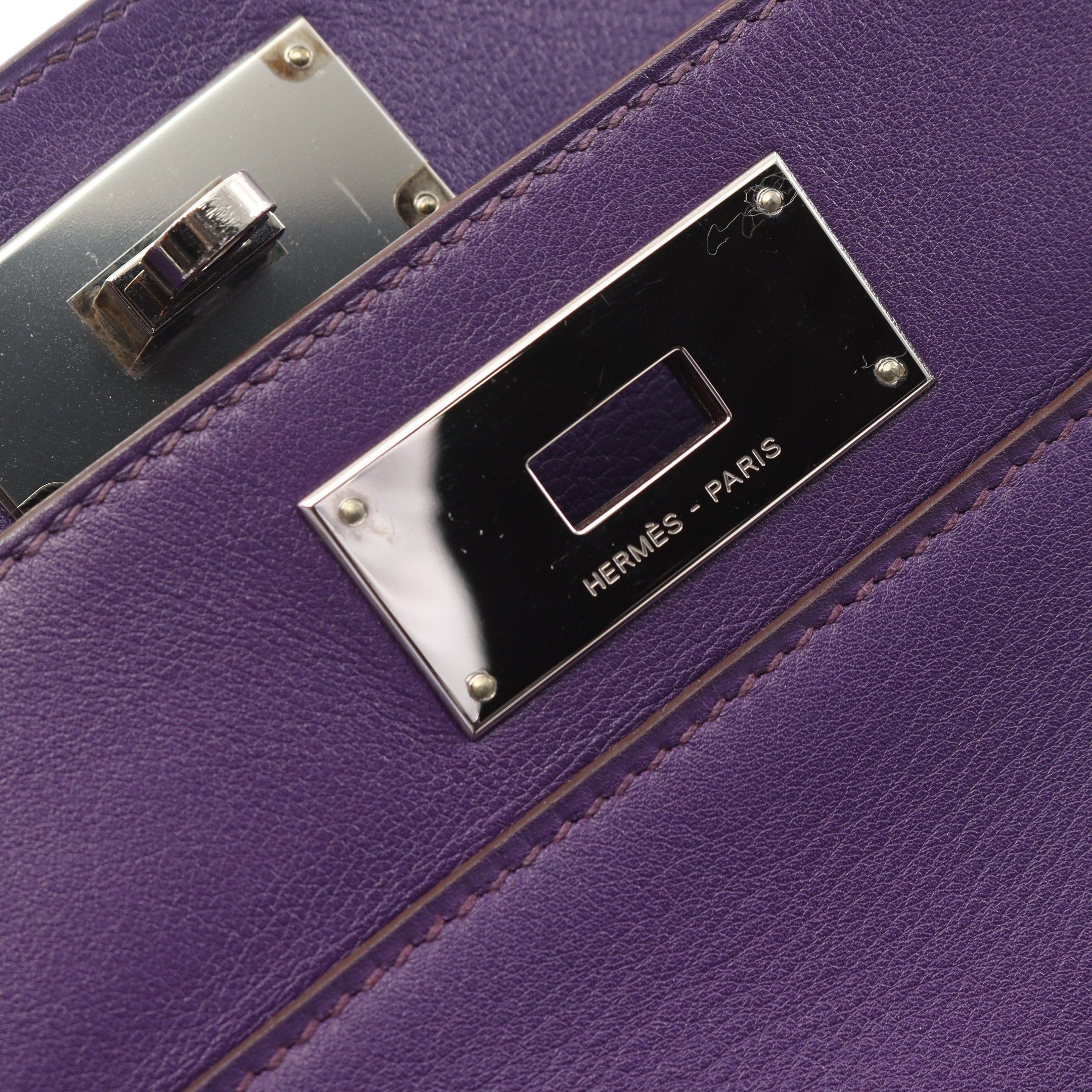 Hermes Hermes Toolbox 26 Anemone Handbag Veau Swift Purple Silver Hardware □ R Stamp Size ONE SIZE - 13 Thumbnail