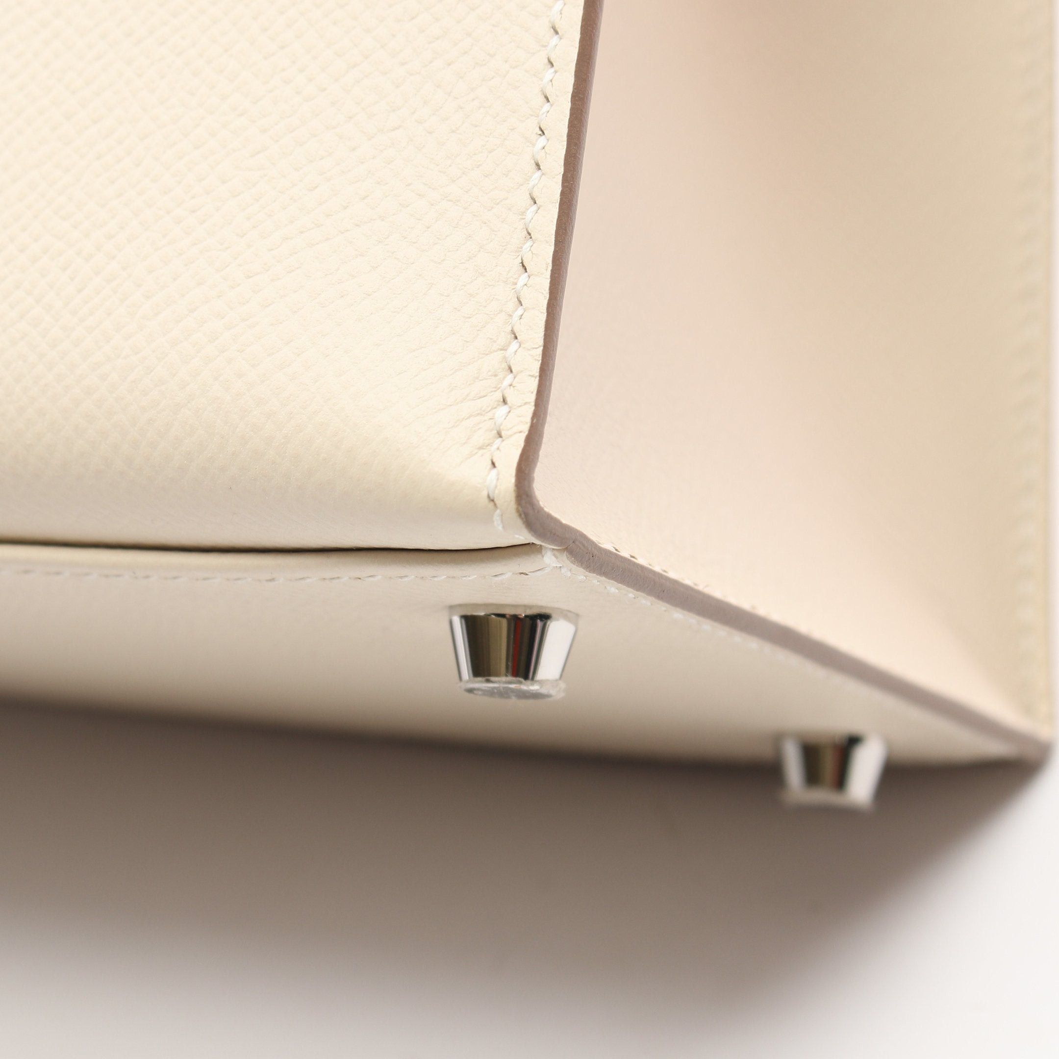 Hermes Hermes Kelly28 Kure Handbag Veau Epsom Ivory Silver Hardware Outside Sewing D Stamp Size ONE SIZE - 8 Thumbnail