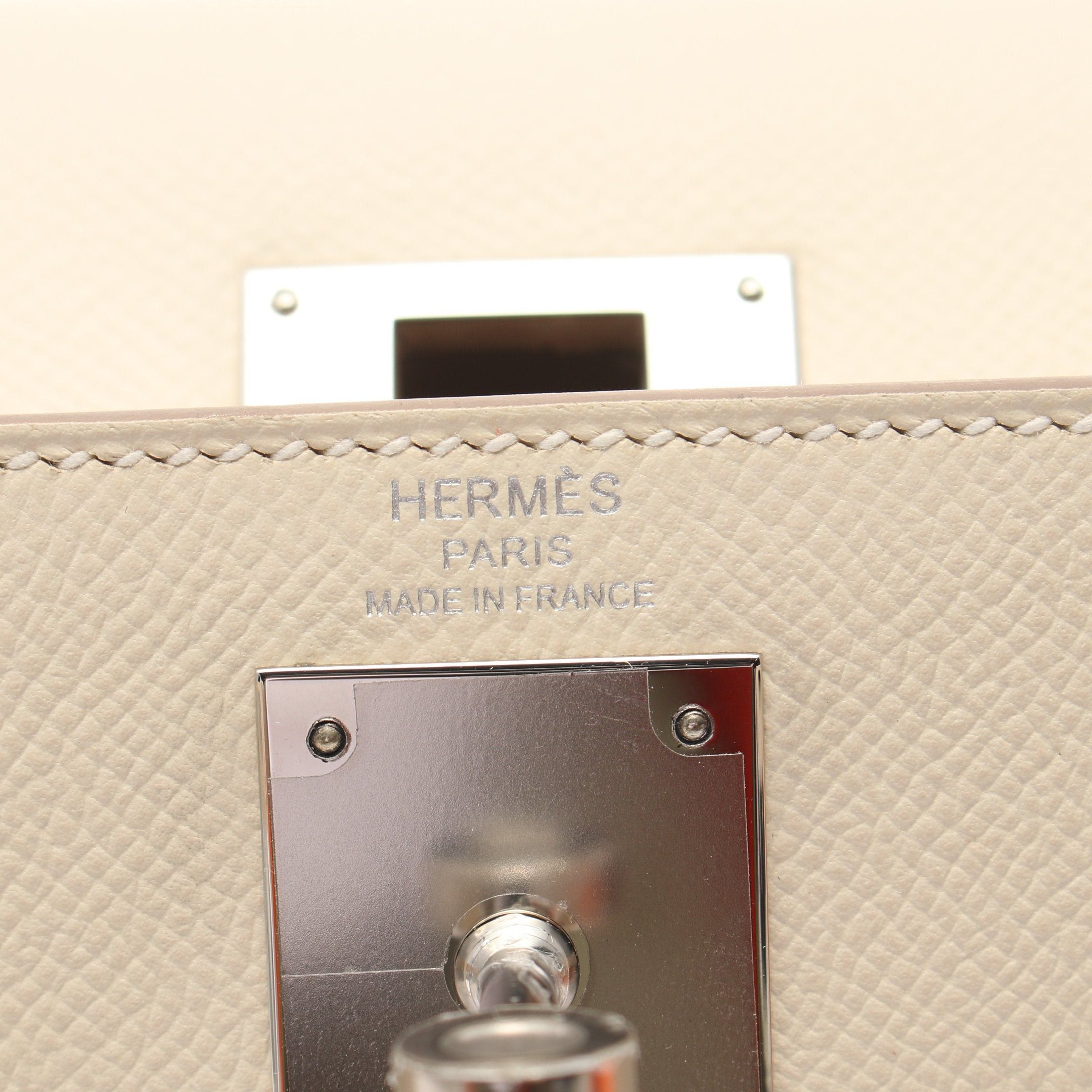 Hermes Hermes Kelly28 Kure Handbag Veau Epsom Ivory Silver Hardware Outside Sewing D Stamp Size ONE SIZE - 4 Thumbnail