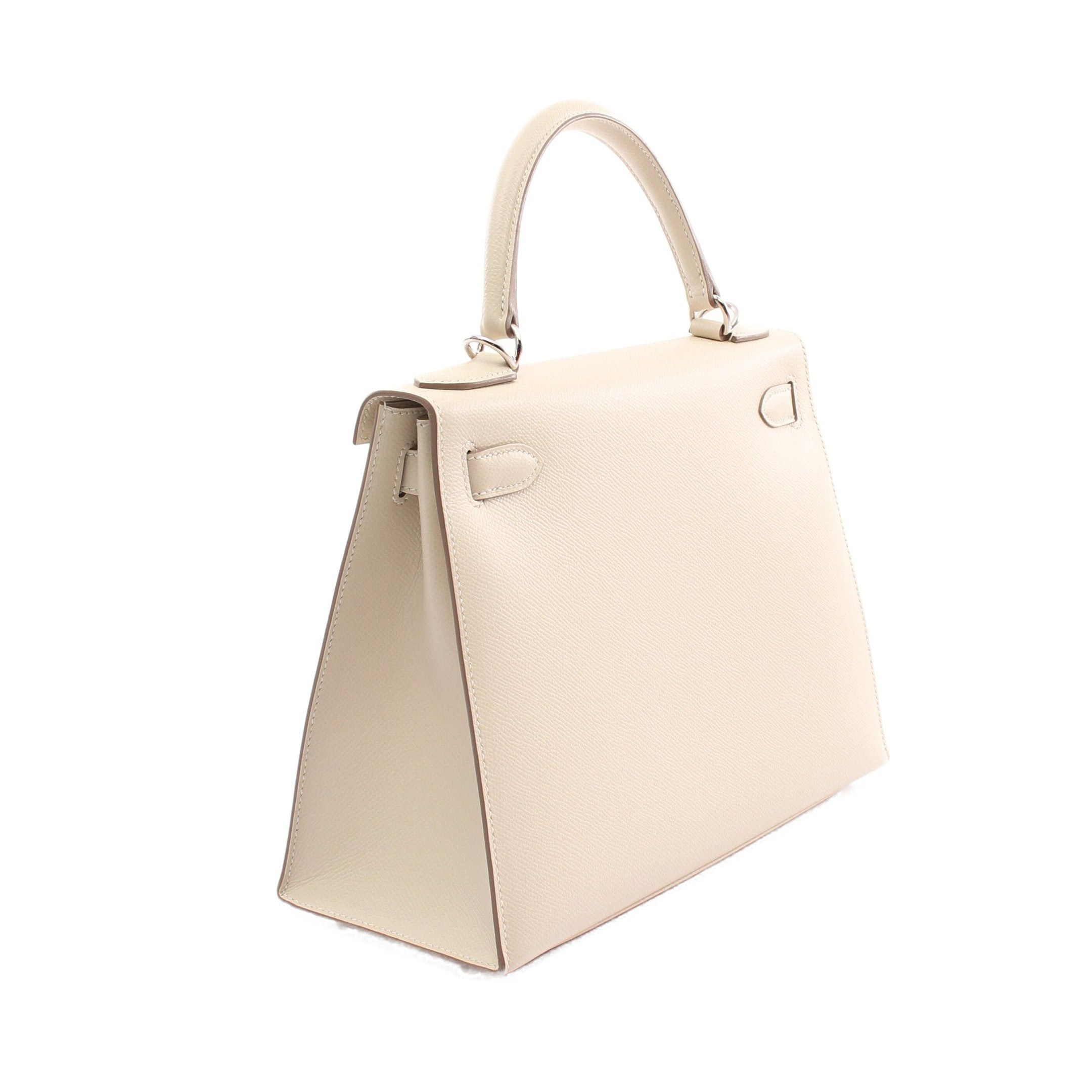Hermes Hermes Kelly28 Kure Handbag Veau Epsom Ivory Silver Hardware Outside Sewing D Stamp Size ONE SIZE - 2 Thumbnail