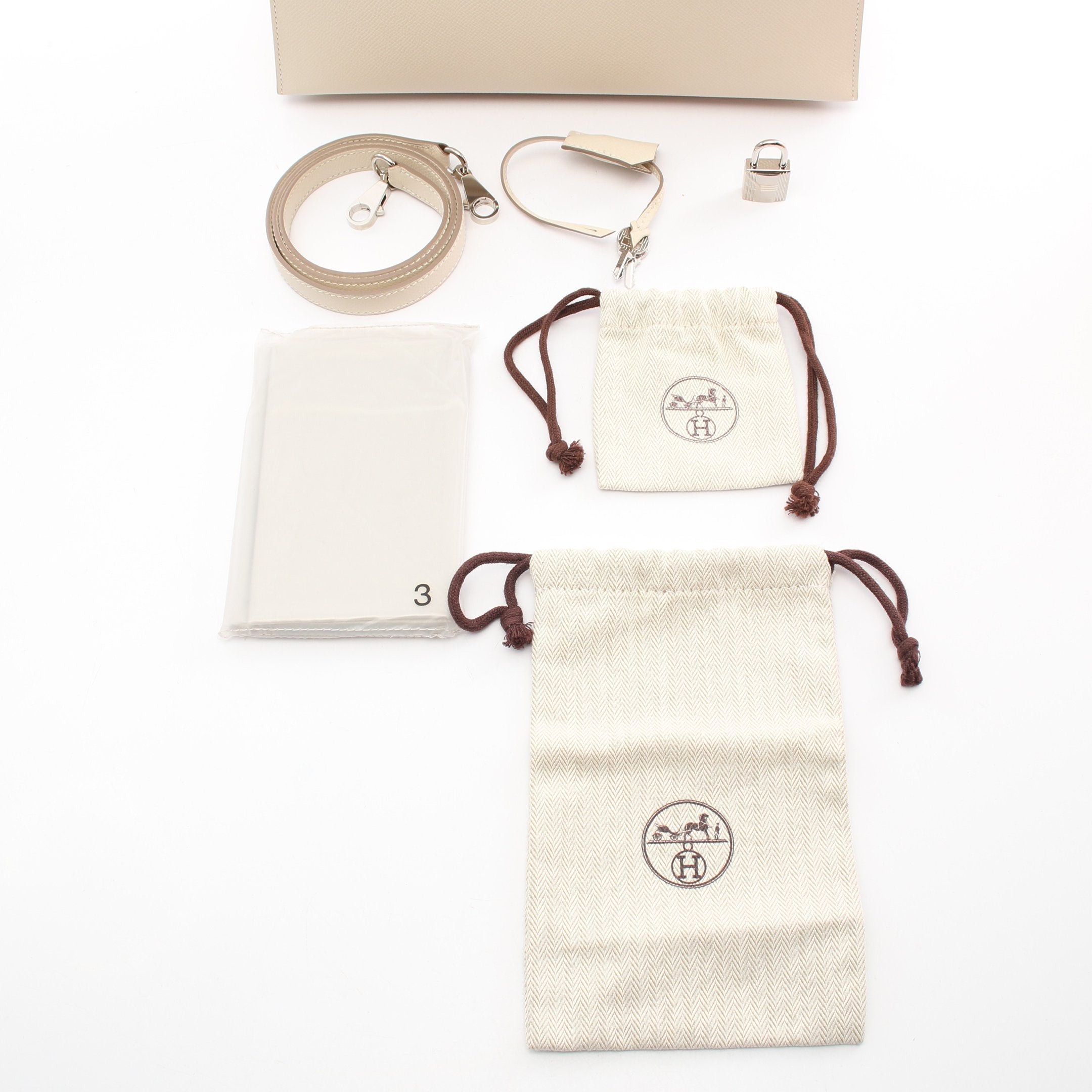 Hermes Hermes Kelly28 Kure Handbag Veau Epsom Ivory Silver Hardware Outside Sewing D Stamp Size ONE SIZE - 6 Thumbnail