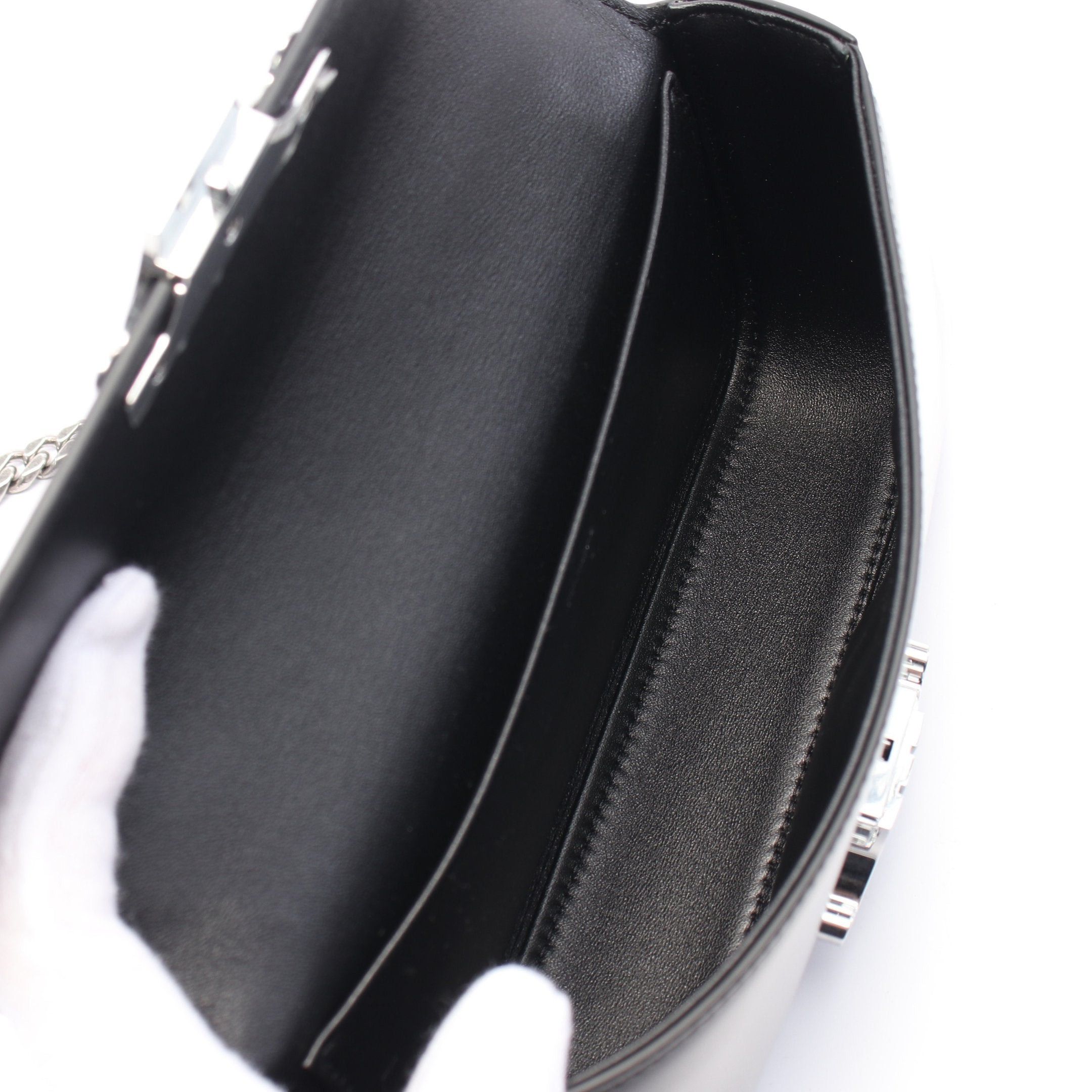Celine Celine Claude Chain Shoulder Bag Leather Black Size ONE SIZE - 3 Thumbnail