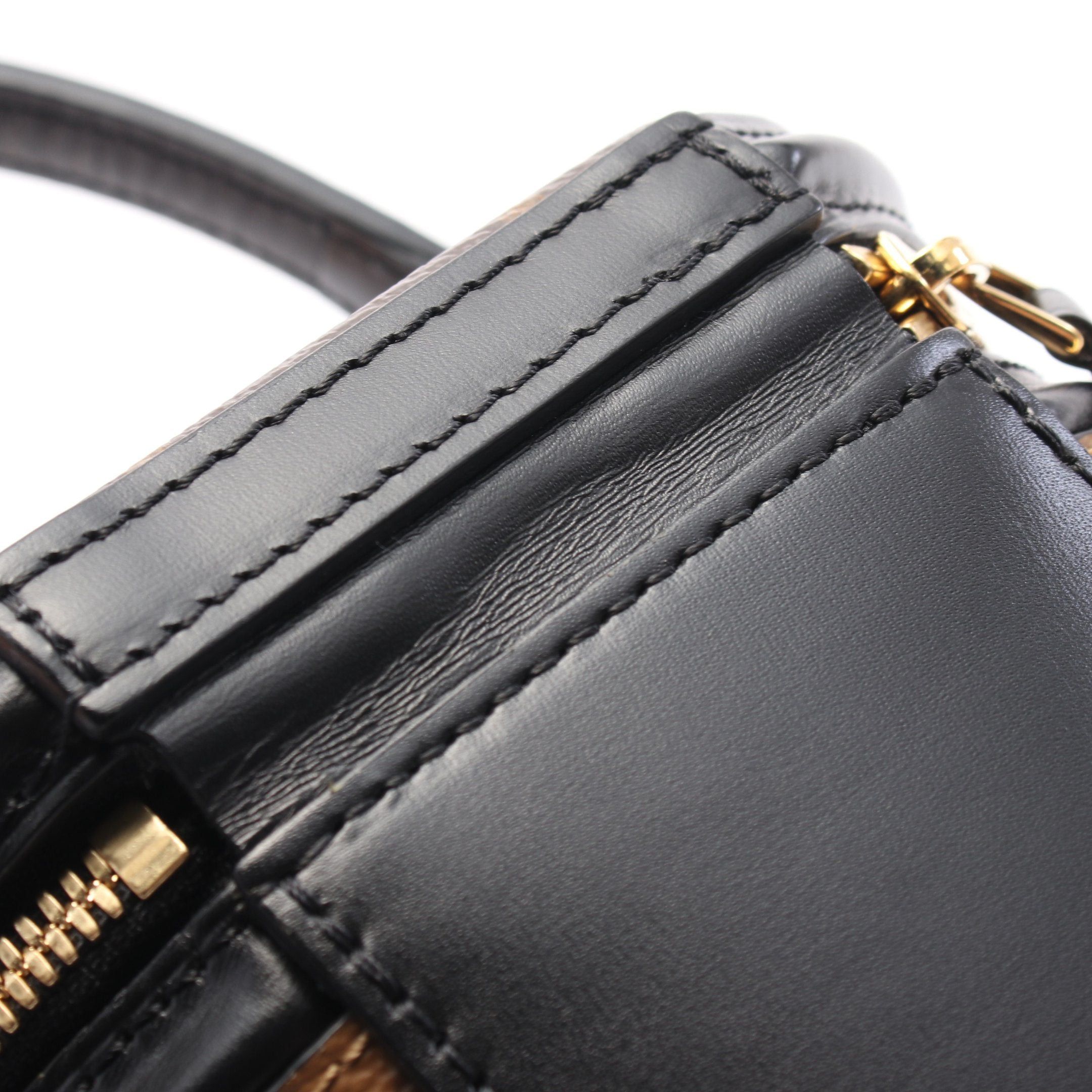 Louis Vuitton Louis Vuitton Cannes Monogram Reverse Handbag Vanity Bag Leather Brown Black Size ONE SIZE - 6 Thumbnail