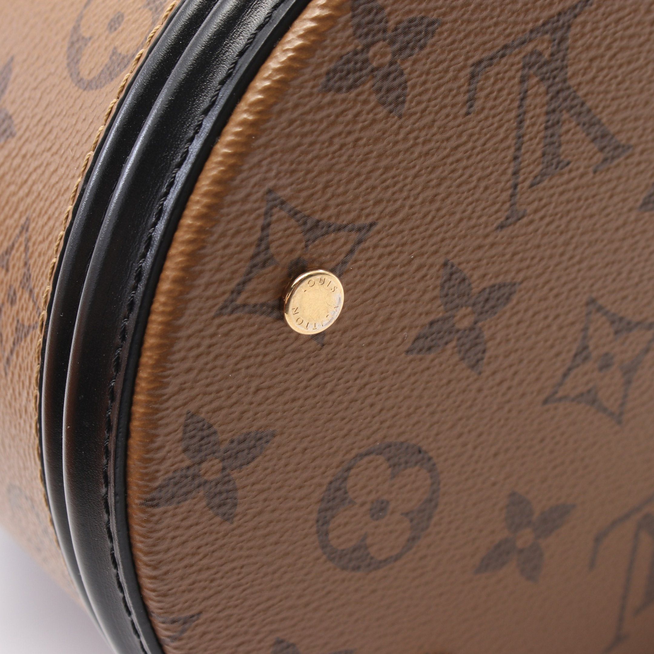 Louis Vuitton Louis Vuitton Cannes Monogram Reverse Handbag Vanity Bag Leather Brown Black Size ONE SIZE - 8 Thumbnail