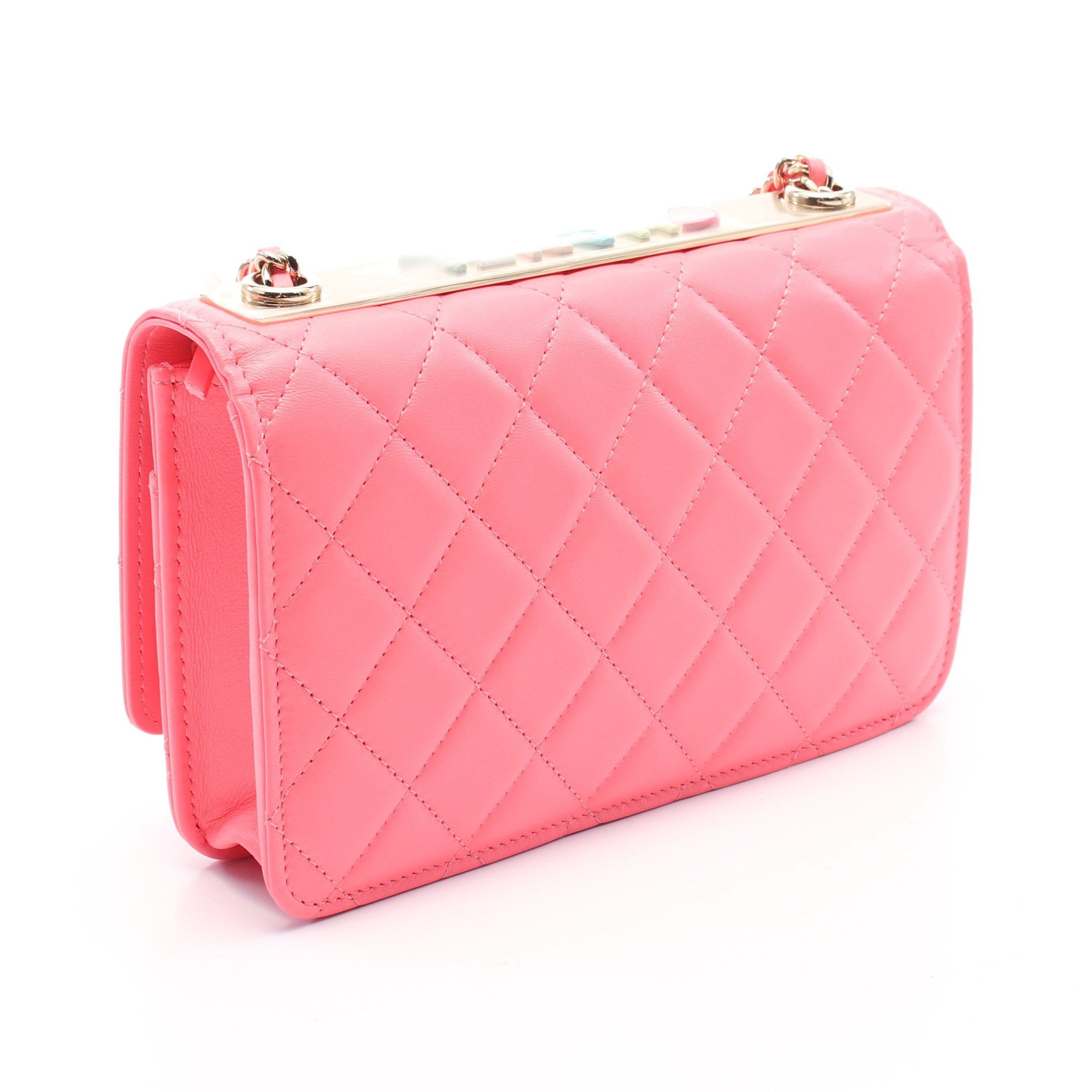 Chanel Chanel Matelasse Chain Wallet Leather Pink Gold Hardware Size ONE SIZE - 2 Thumbnail