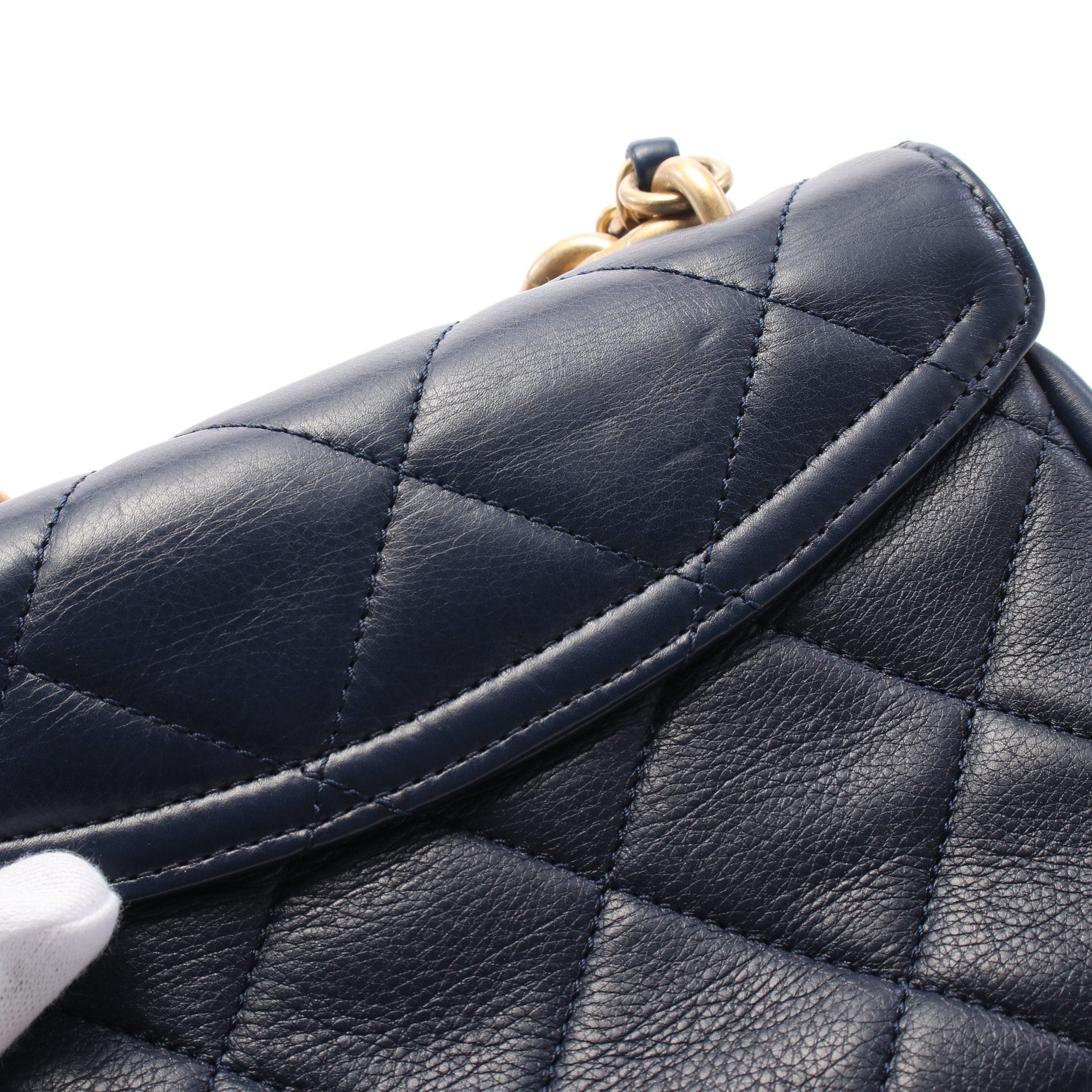 Chanel Chanel Matelasse Chain Shoulder Bag Leather Navy Gold Hardware Size ONE SIZE - 7 Thumbnail
