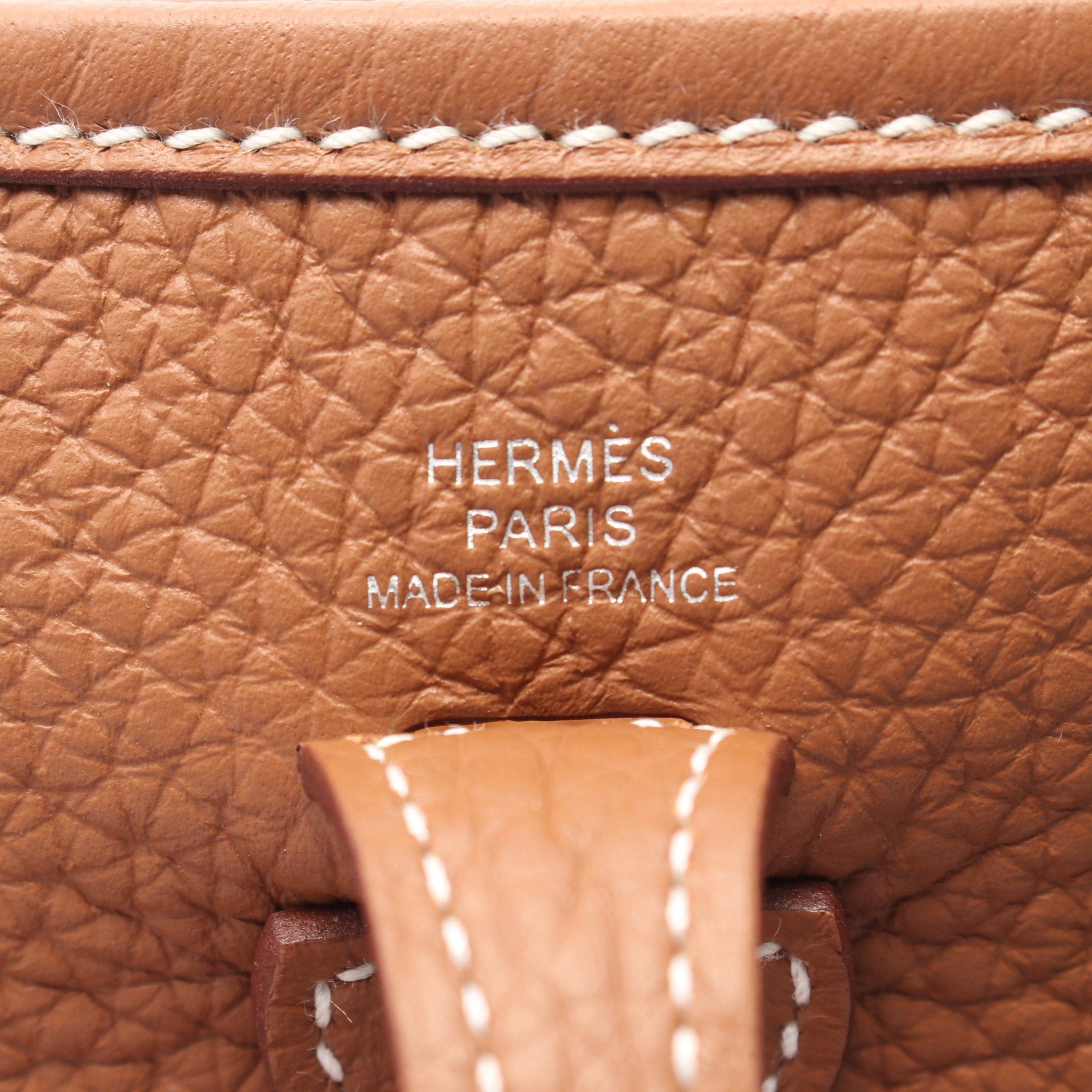 Hermes Hermes Evelyn Tpm Gold Shoulder Bag Clemence Leather Brown Silver Hardware Double Engraved Size ONE SIZE - 4 Thumbnail