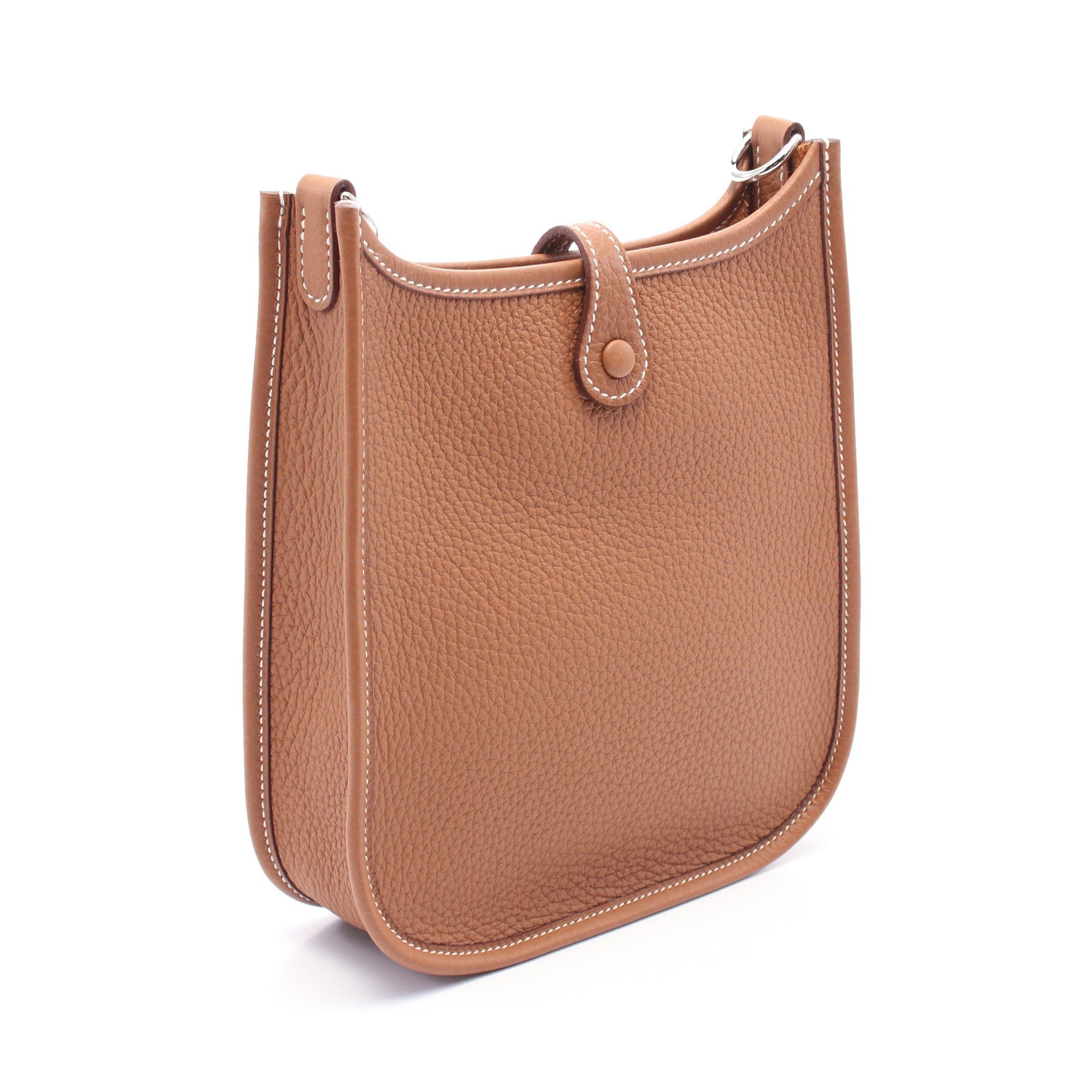 Hermes Hermes Evelyn Tpm Gold Shoulder Bag Clemence Leather Brown Silver Hardware Double Engraved Size ONE SIZE - 2 Thumbnail