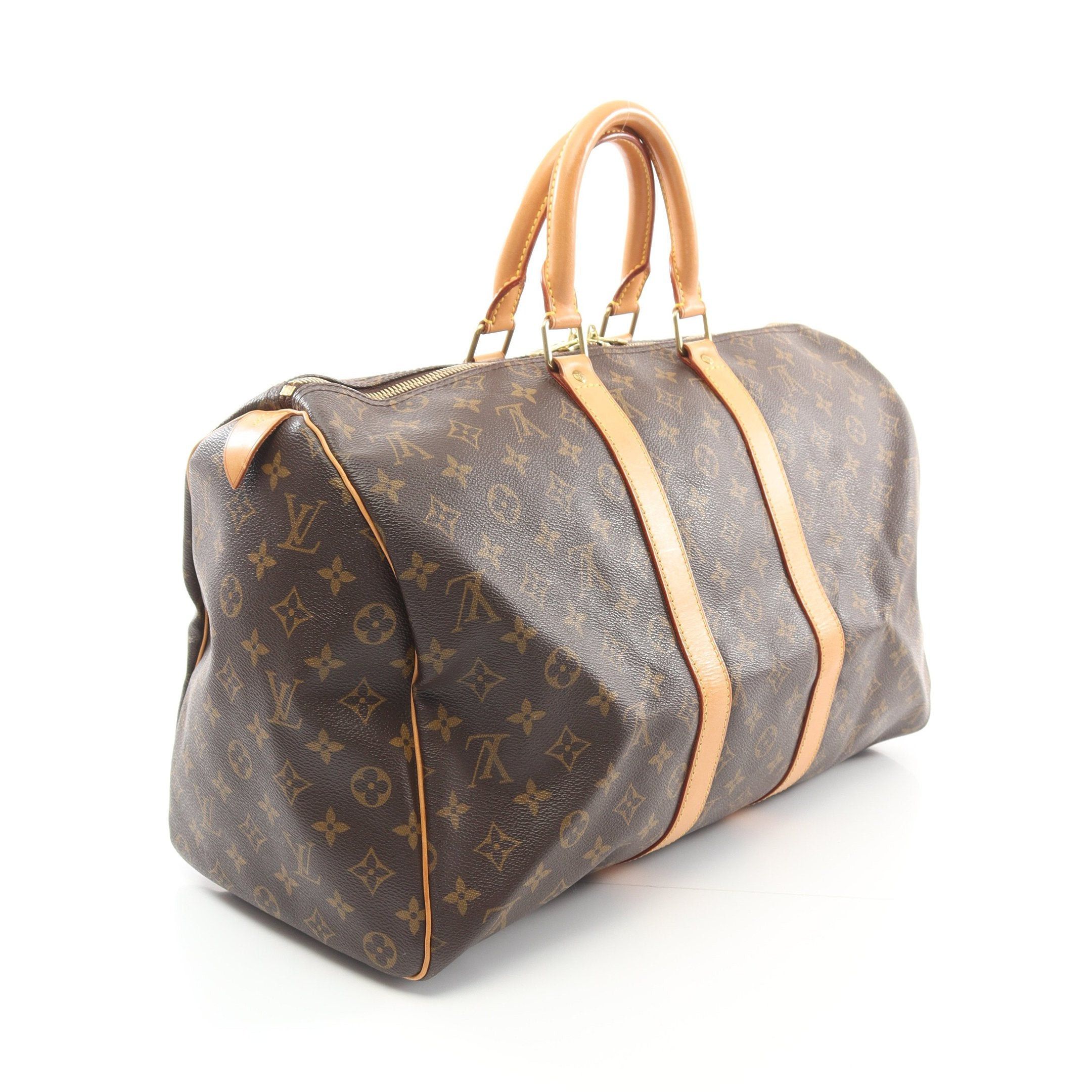 Louis Vuitton Louis Vuitton Keepall 45 Monogram Boston Bag Leather Brown Size ONE SIZE - 2 Thumbnail