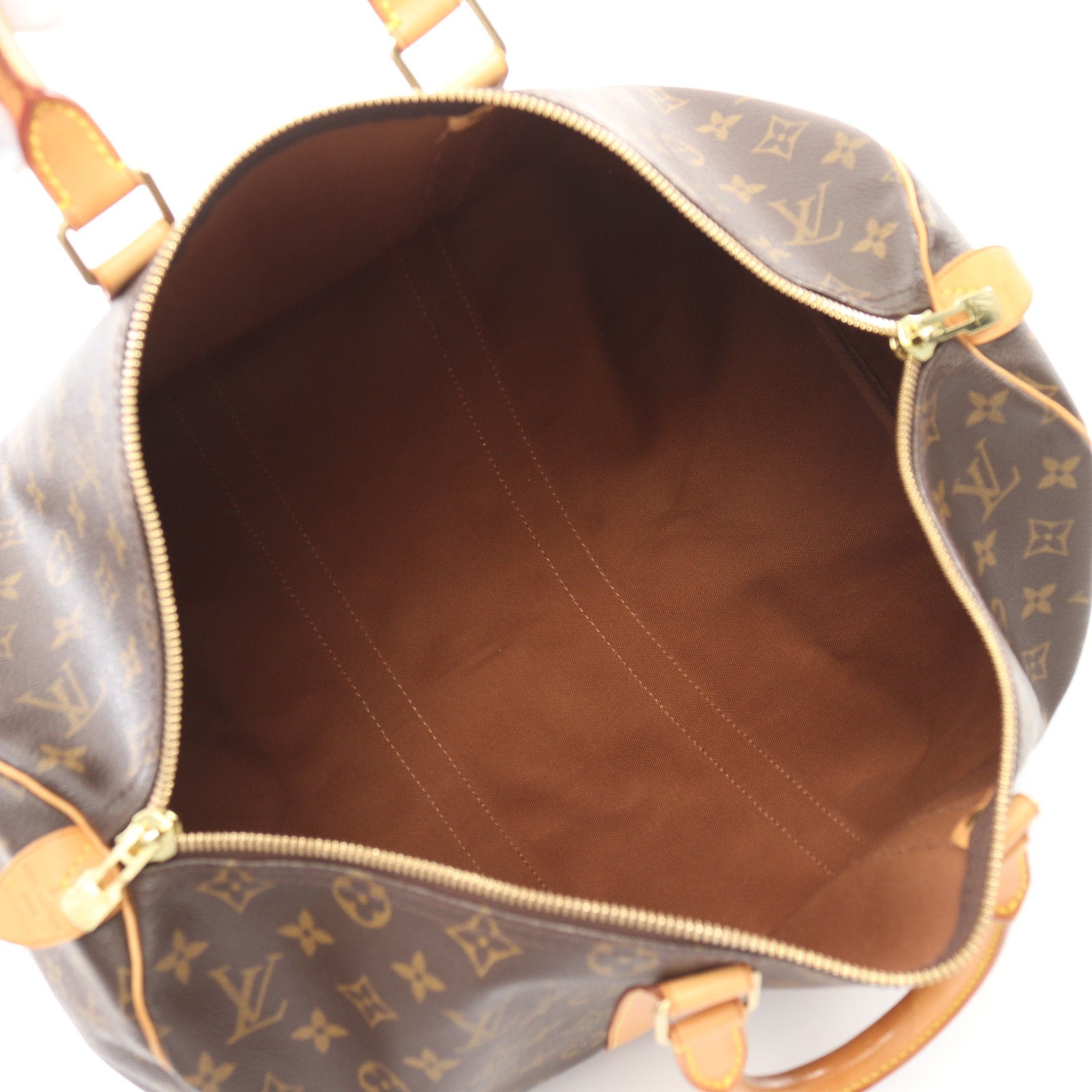 Louis Vuitton Louis Vuitton Keepall 45 Monogram Boston Bag Leather Brown Size ONE SIZE - 3 Thumbnail