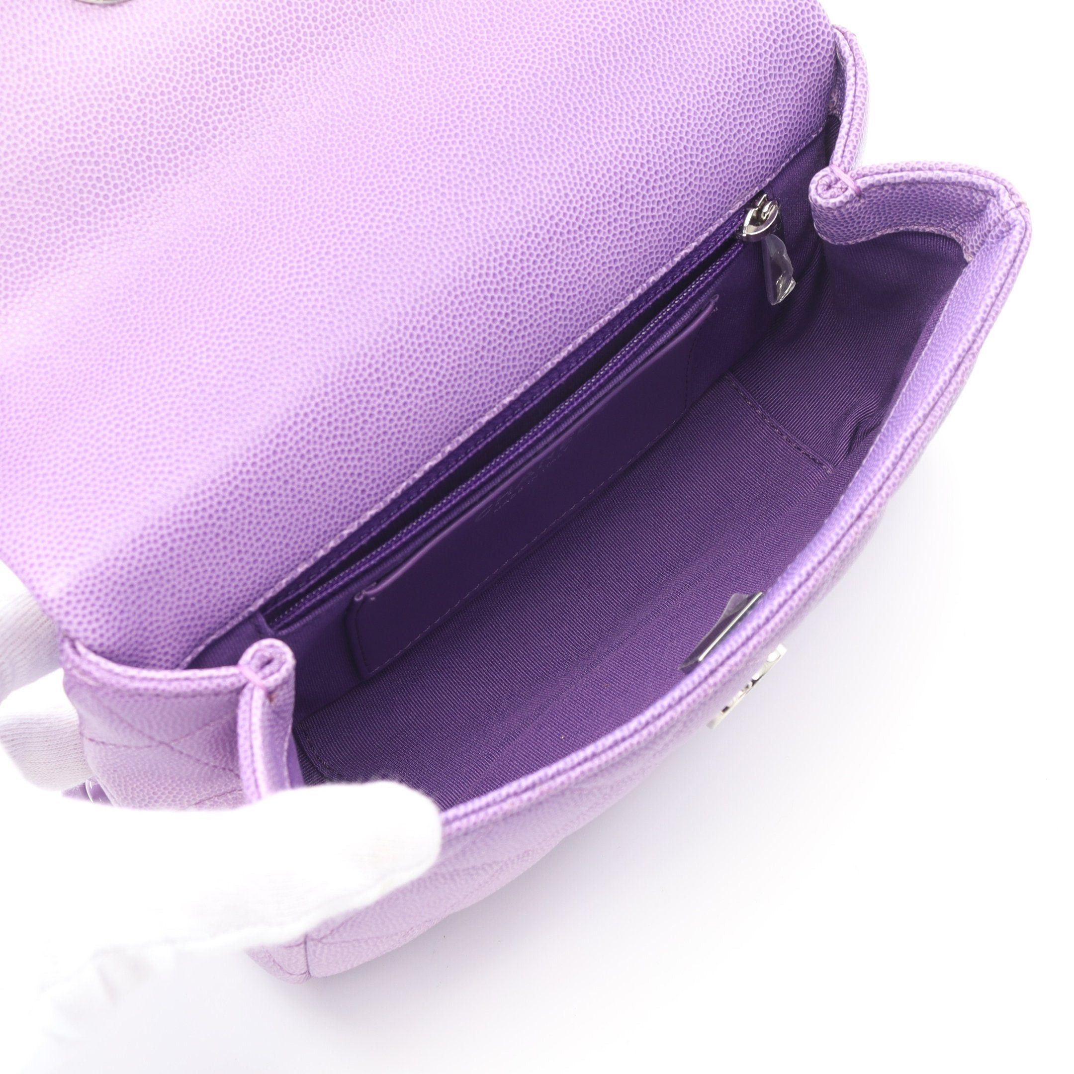 Chanel Chanel Mini Matelasse Chain Shoulder Bag Caviar Skin Purple Metal Fittings Gradation Size ONE SIZE - 3 Thumbnail