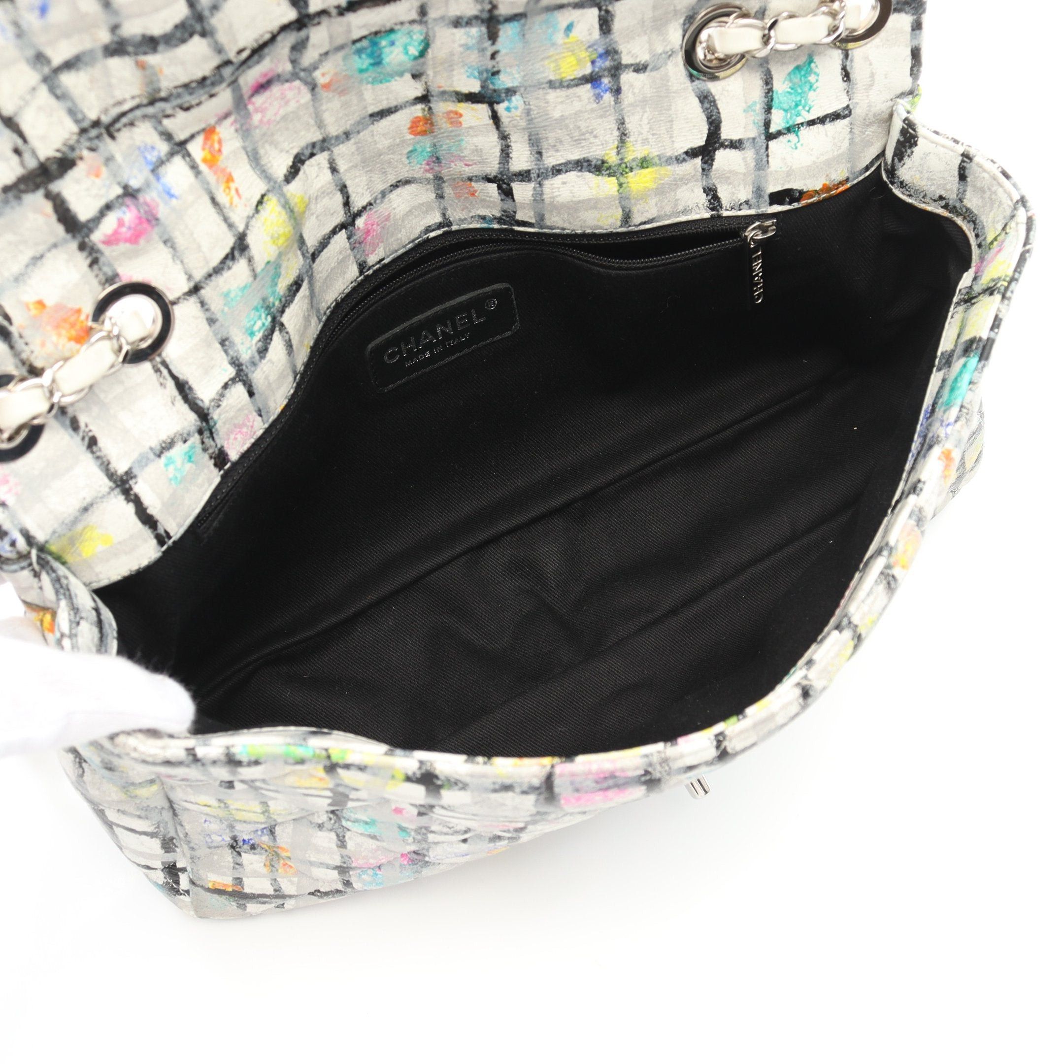 Chanel Chanel Coco Mark Paint Graffiti Chain Shoulder Bag Leather White Multicolor Silver Hardware Size ONE SIZE - 3 Thumbnail