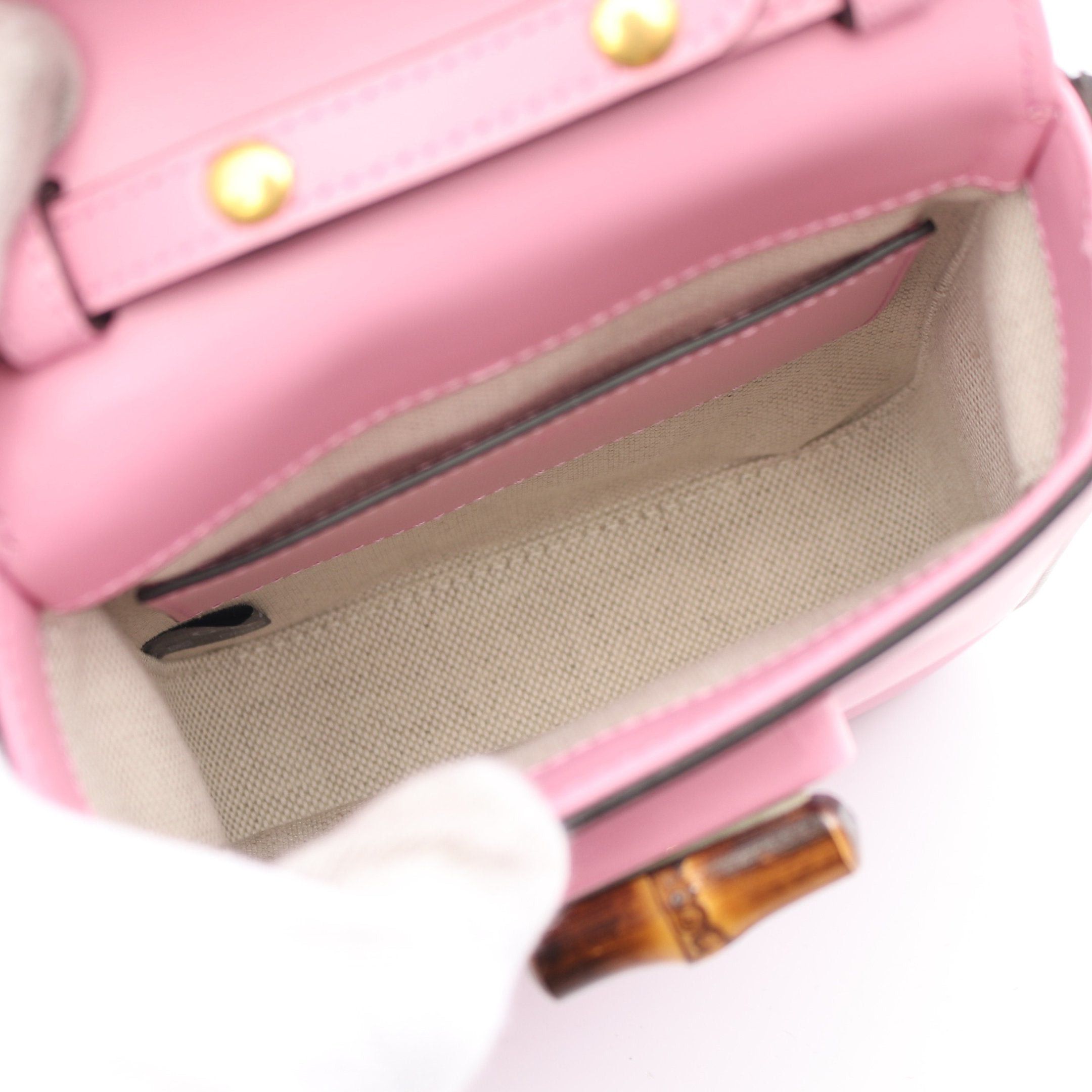 Gucci Gucci Bamboo Handbag Leather Pink 3Way Size ONE SIZE - 3 Thumbnail