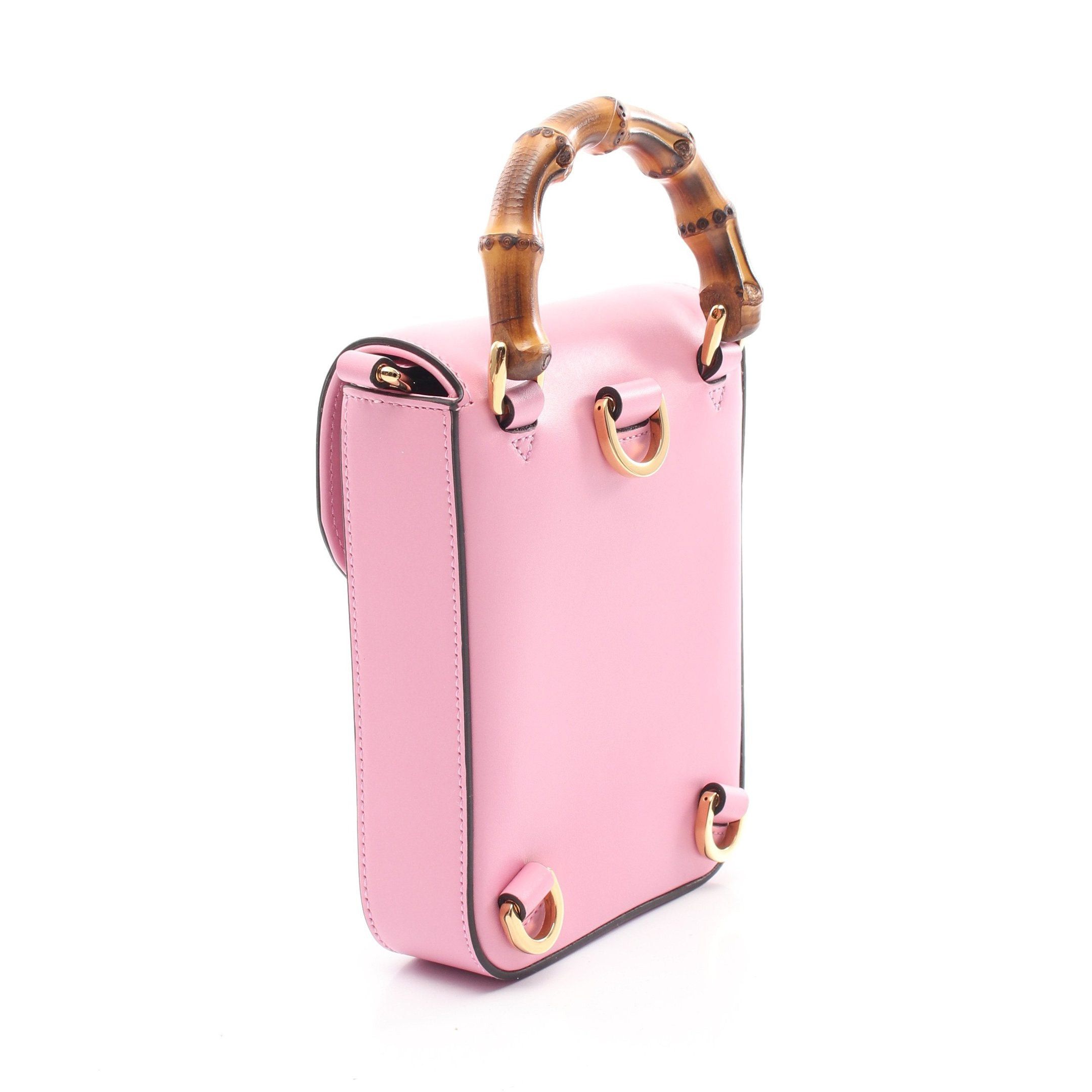 Gucci Gucci Bamboo Handbag Leather Pink 3Way Size ONE SIZE - 2 Thumbnail