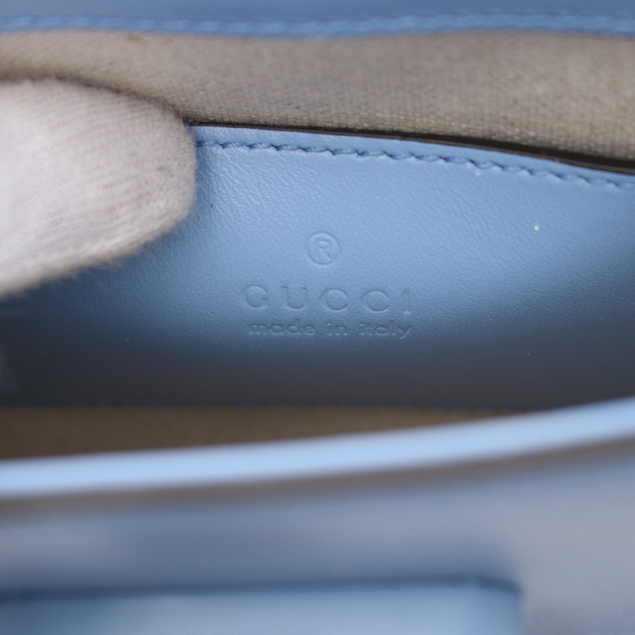 Gucci Gucci Bamboo Handbag Leather Light Blue 3Way Size ONE SIZE - 4 Thumbnail