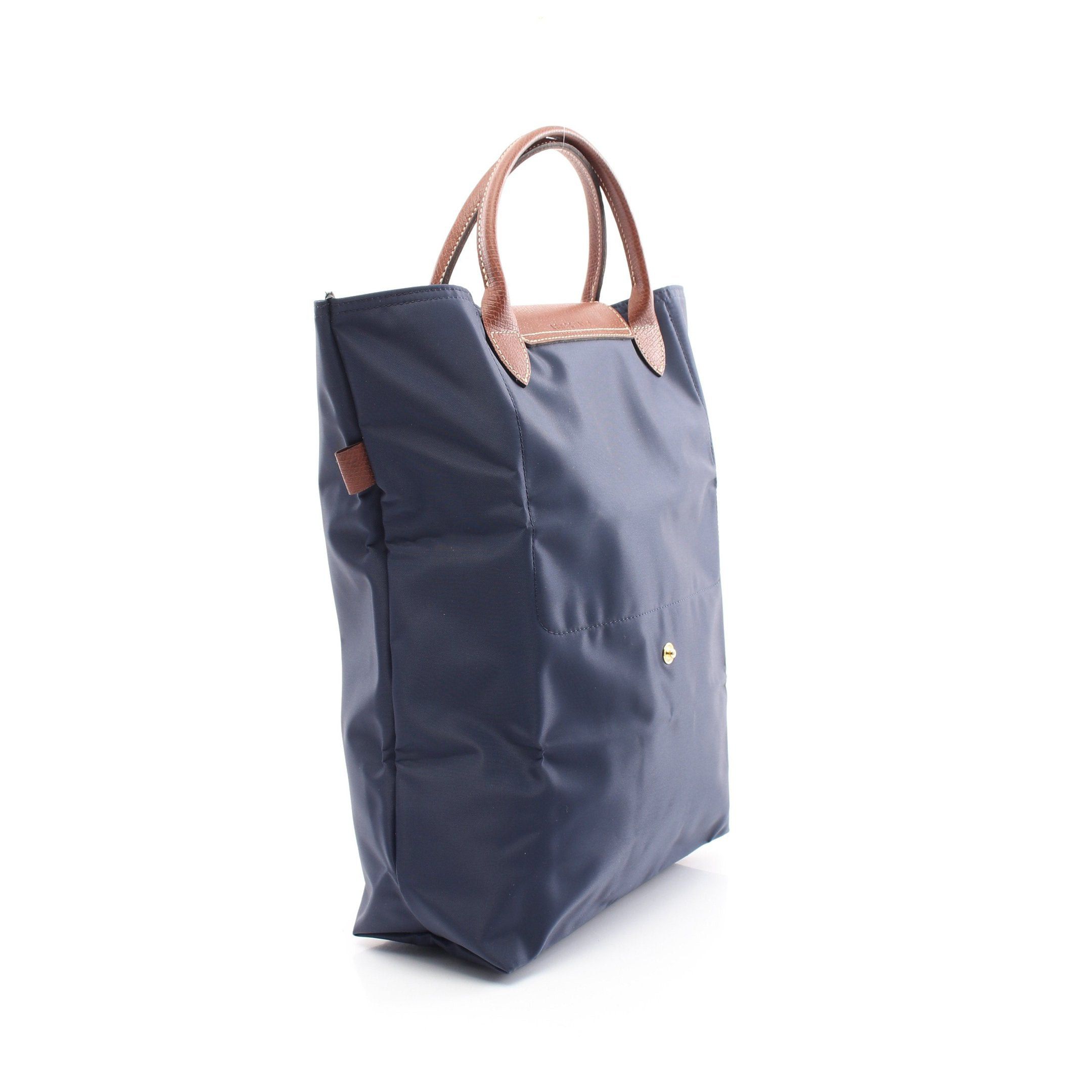 Longchamp Longchamp Le Preage Original M Shopping Bag Handbag Tote Nylon Leather Navy Size ONE SIZE - 2 Thumbnail