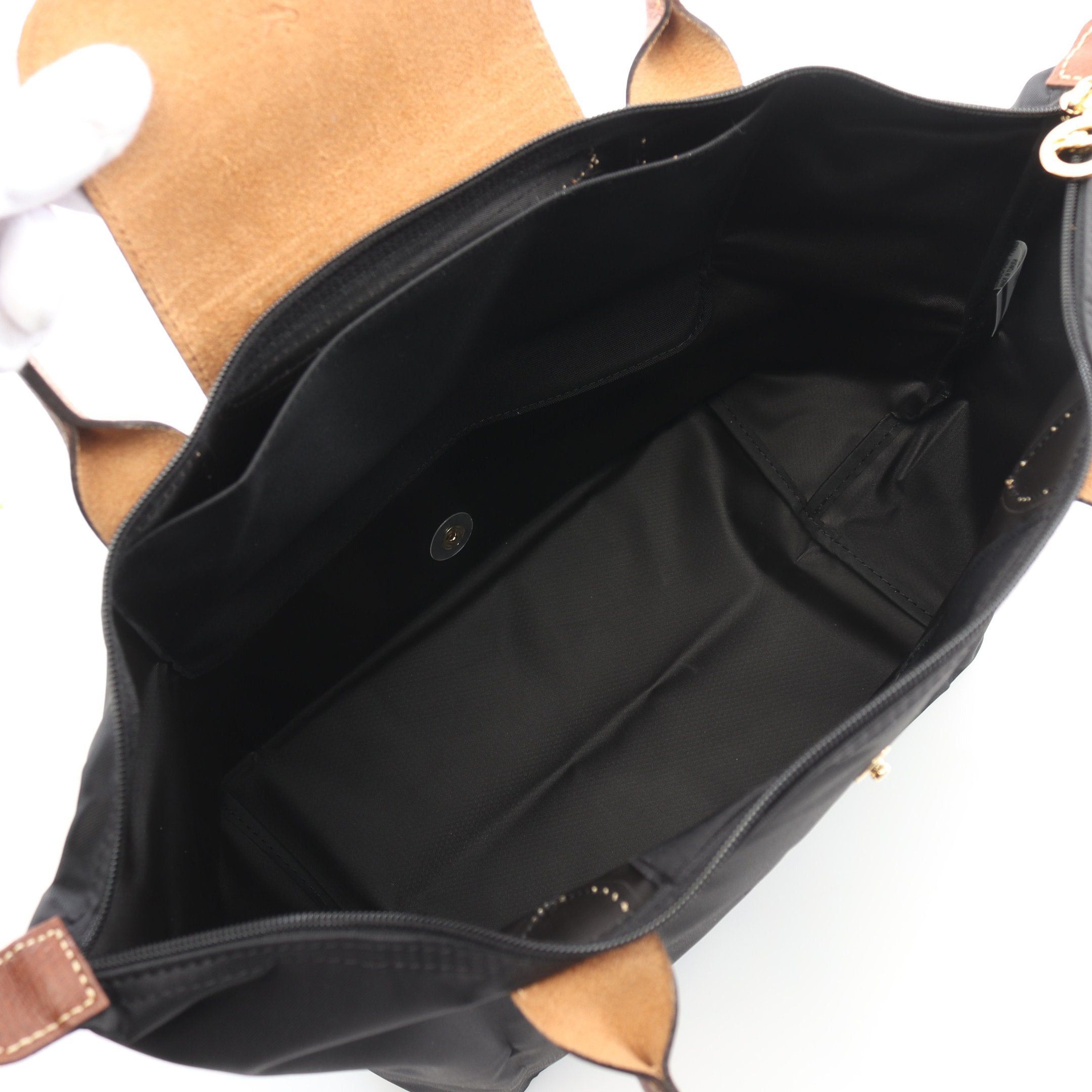 Longchamp Longchamp Le Pliage Original M Preage Shoulder Bag Tote Nylon Leather Black Size ONE SIZE - 3 Thumbnail