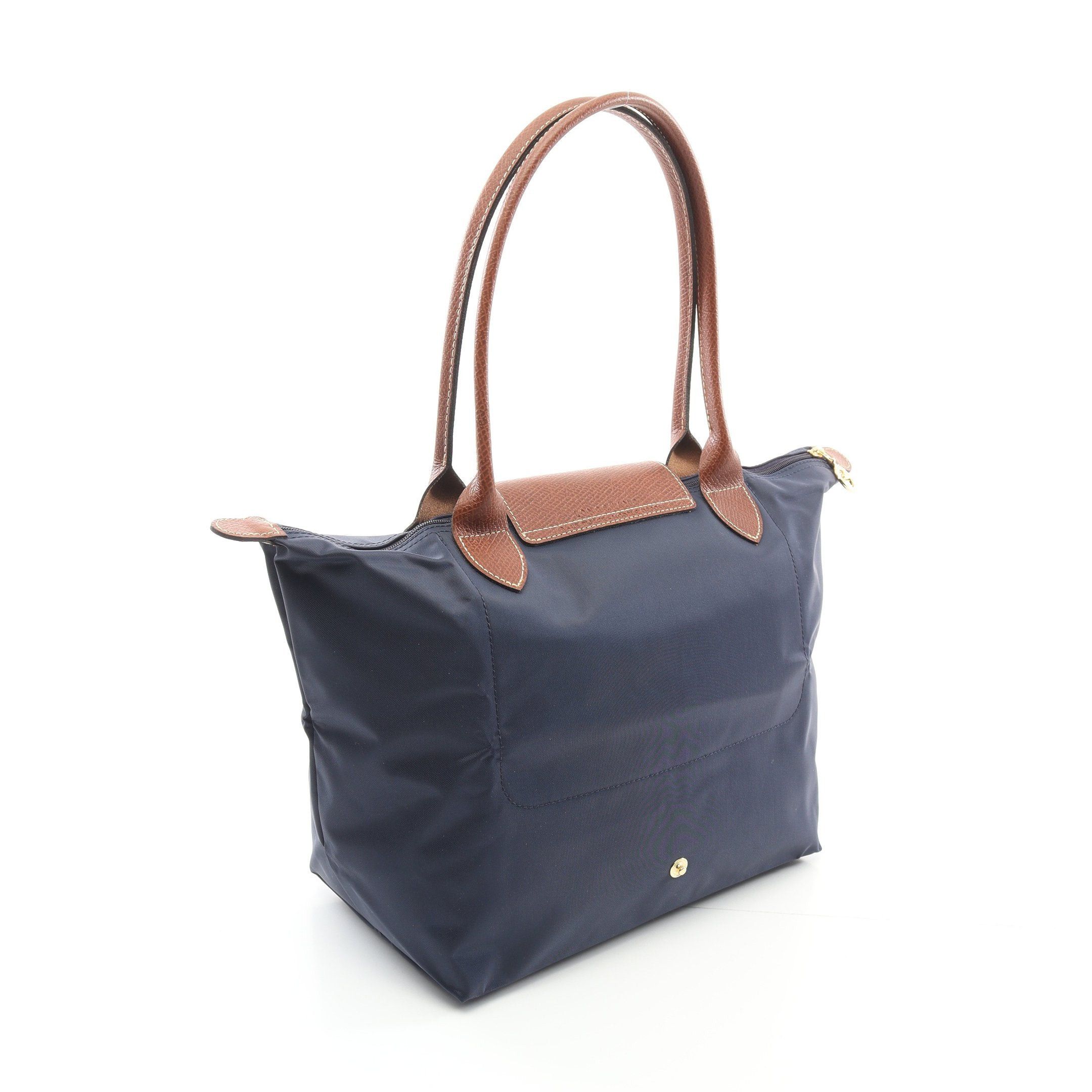 Longchamp Longchamp Le Pliage Original M Preage Shoulder Bag Tote Nylon Leather Navy Brown Size ONE SIZE - 2 Thumbnail
