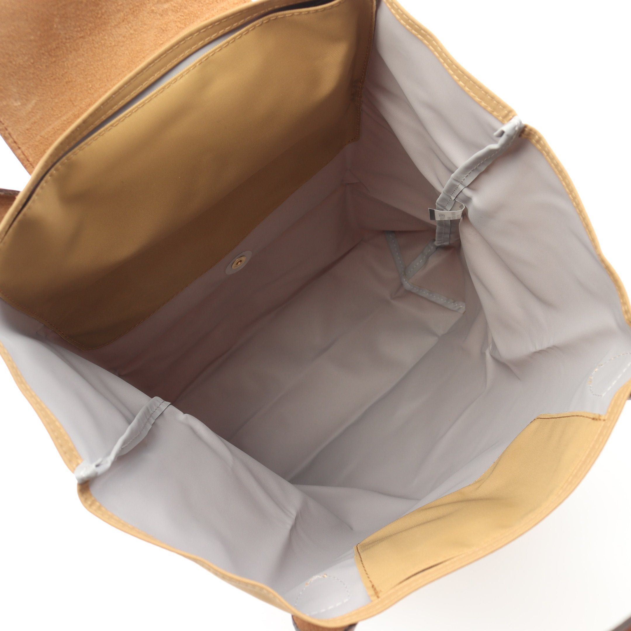 Longchamp Longchamp Le Preage Original M Shopping Bag Handbag Tote Nylon Leather Beige Brown Size ONE SIZE - 3 Thumbnail