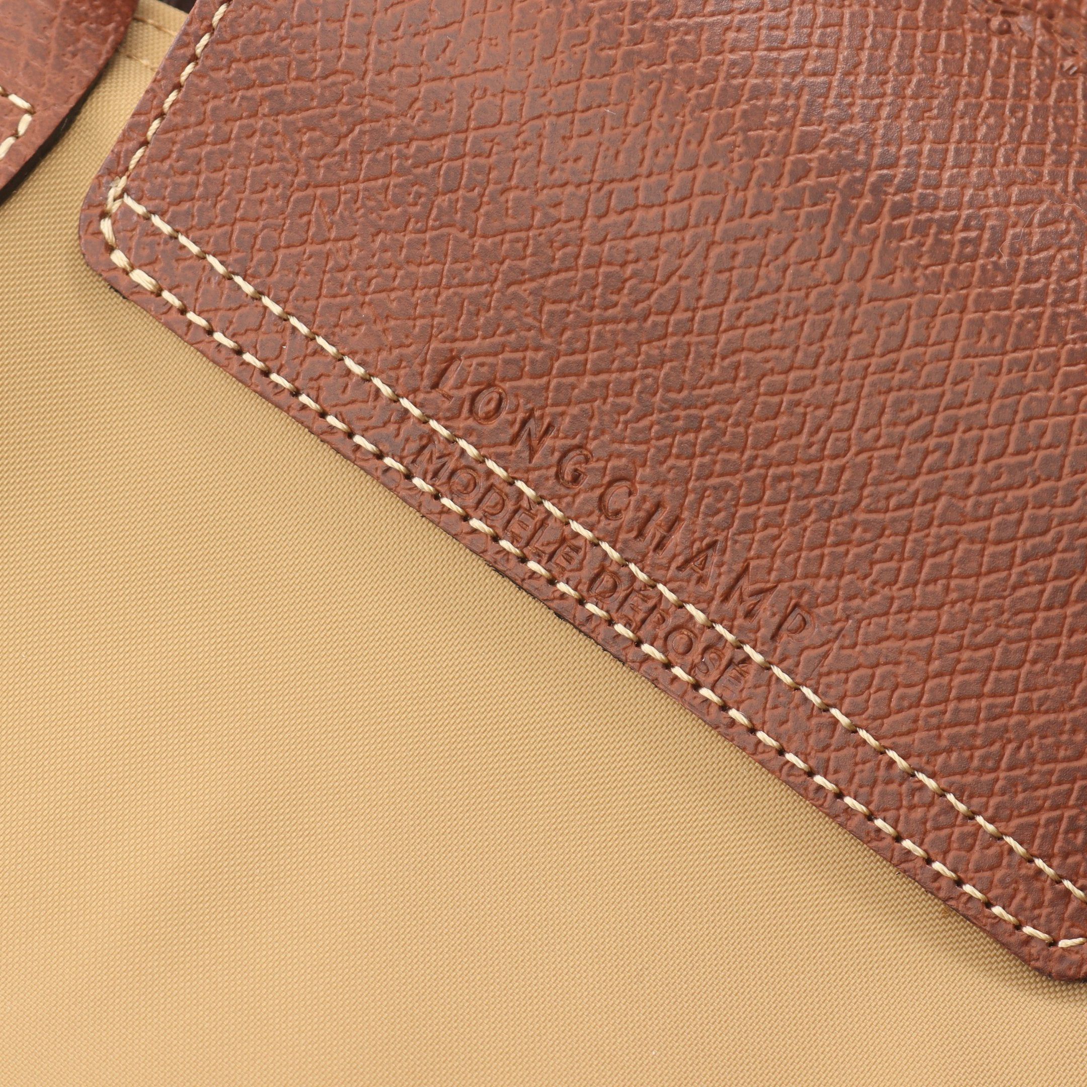 Longchamp Longchamp Le Preage Original M Shopping Bag Handbag Tote Nylon Leather Beige Brown Size ONE SIZE - 4 Thumbnail