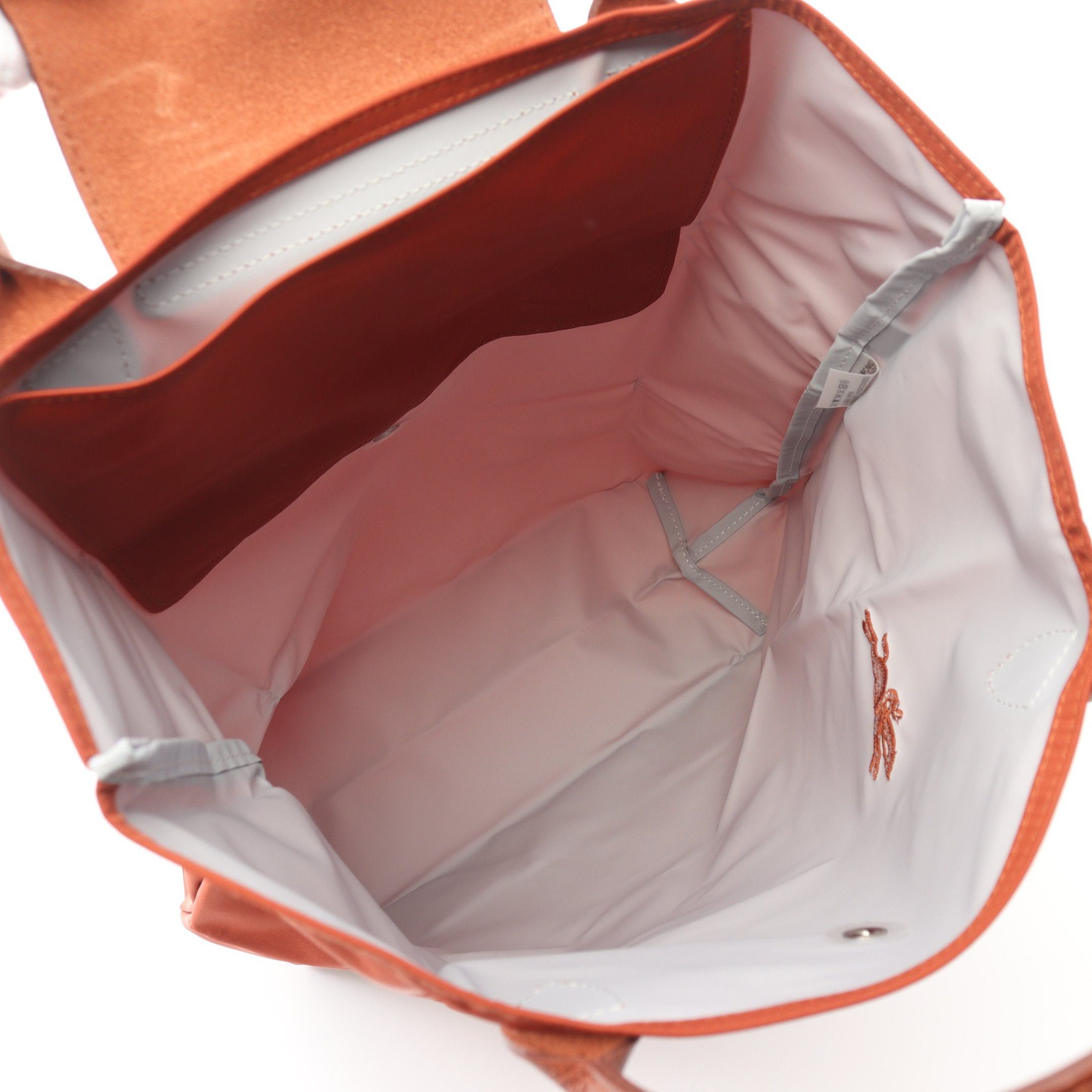 Longchamp Longchamp Le Preage Green M Shopping Bag Handbag Tote Nylon Leather Orange Brown Size ONE SIZE - 3 Thumbnail