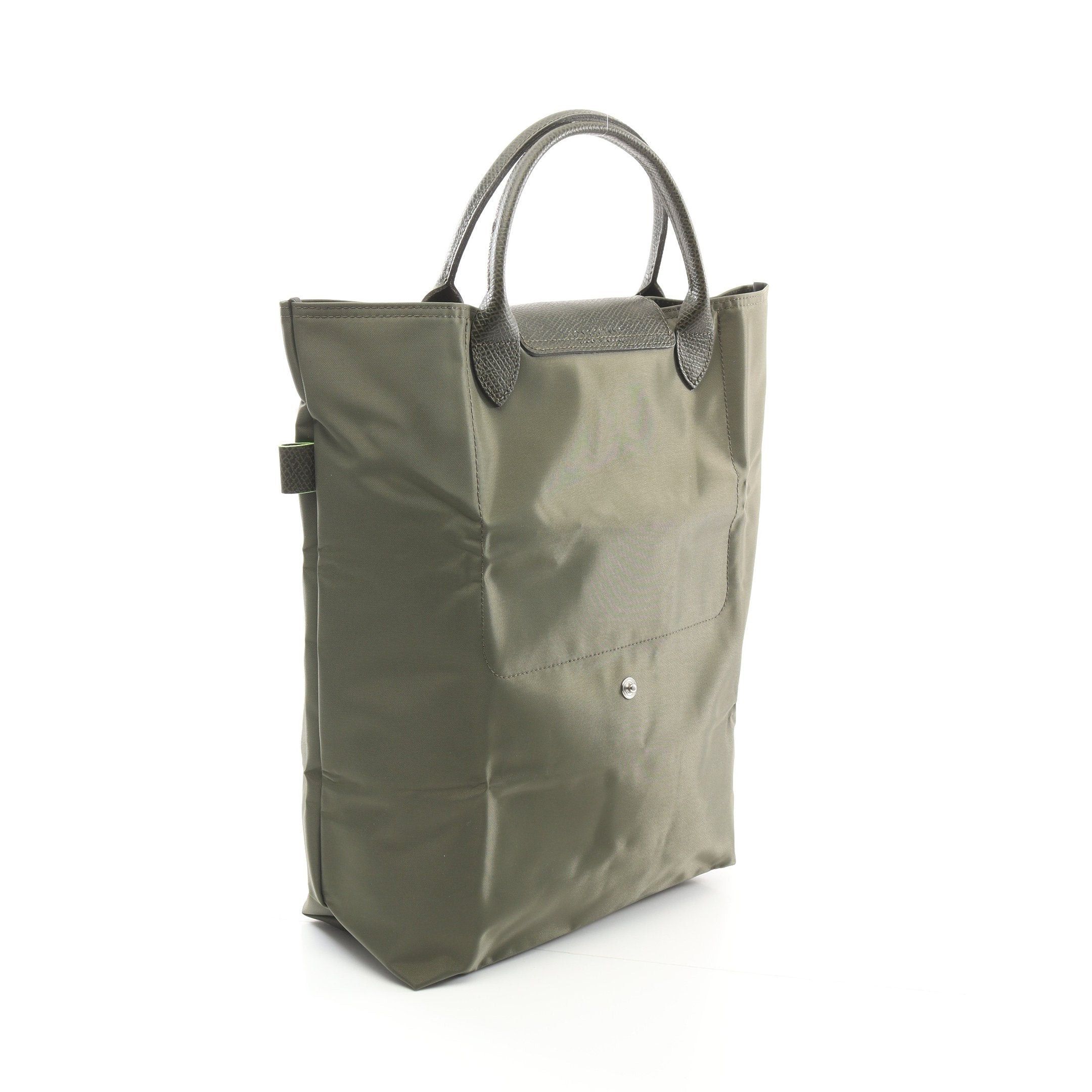 Longchamp Longchamp Le Preage Green M Shopping Bag Handbag Tote Nylon Leather Khaki Size ONE SIZE - 2 Thumbnail
