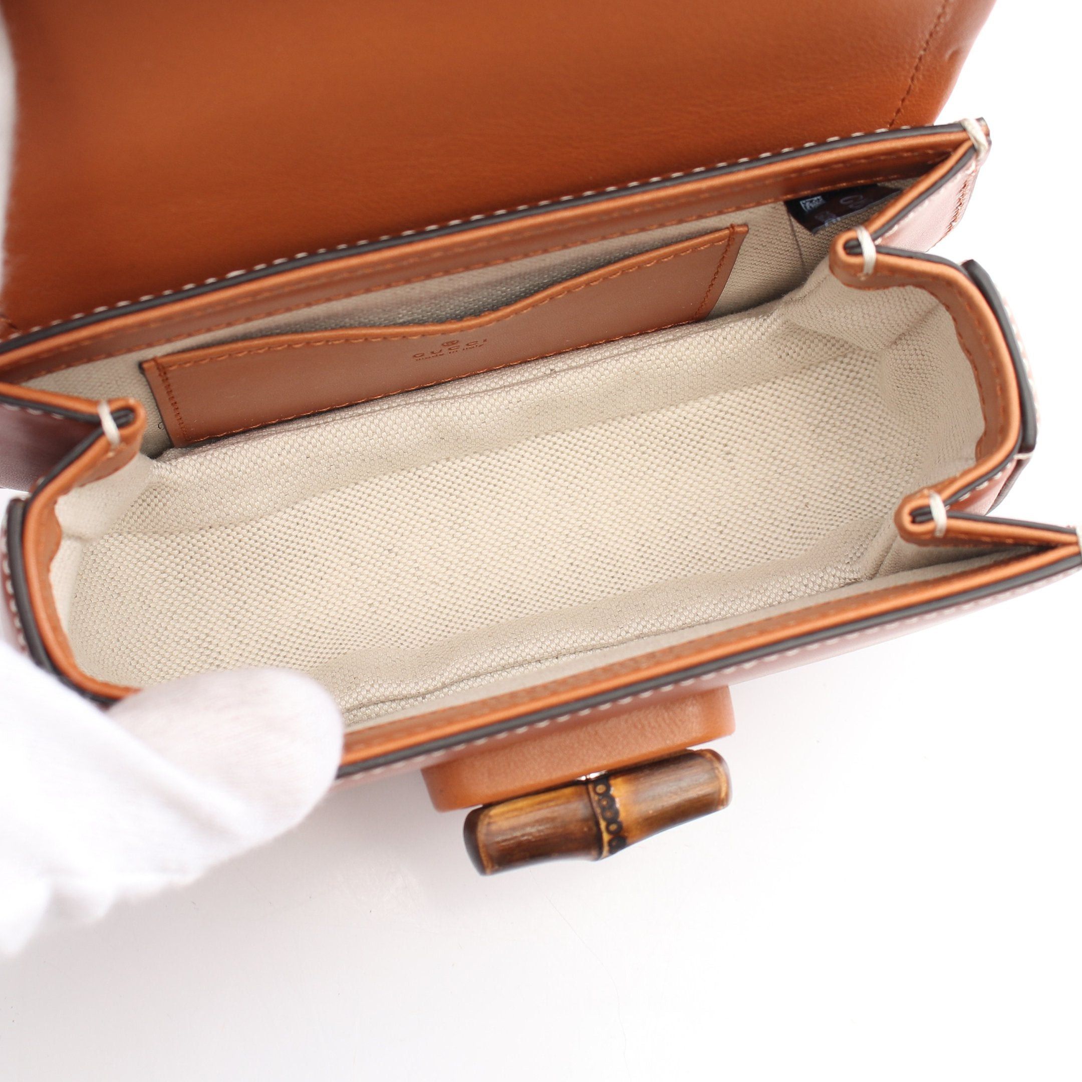 Gucci Gucci Bamboo 1947 Mini Belt Bag Body Waist Leather Brown Size ONE SIZE - 3 Thumbnail