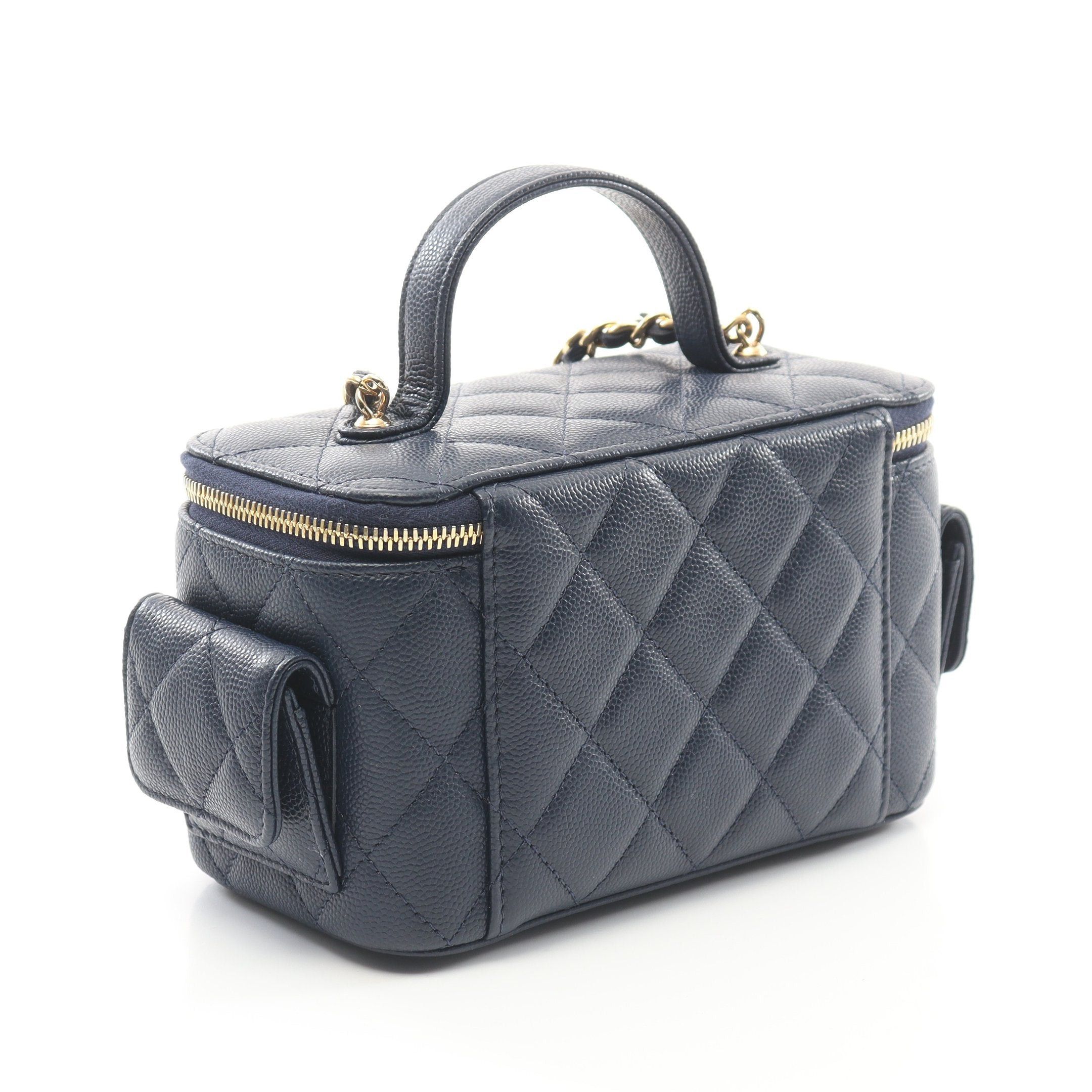 Chanel Chanel Matelasse Vanity Bag Chain Shoulder Caviar Skin Navy Gold Hardware Size ONE SIZE - 2 Thumbnail