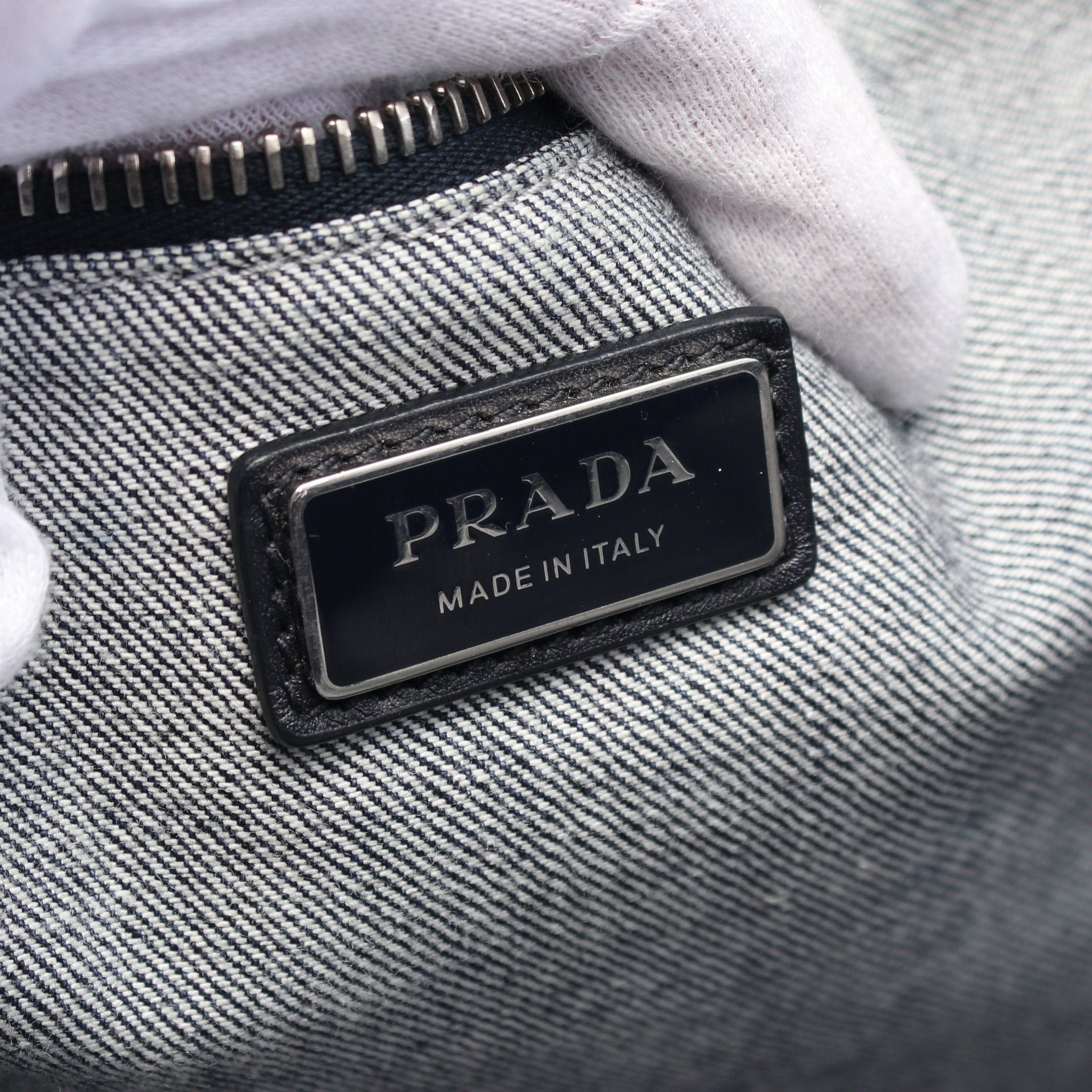 Prada Prada Denim Handbag Tote Bag Indigo Blue Size ONE SIZE - 4 Thumbnail