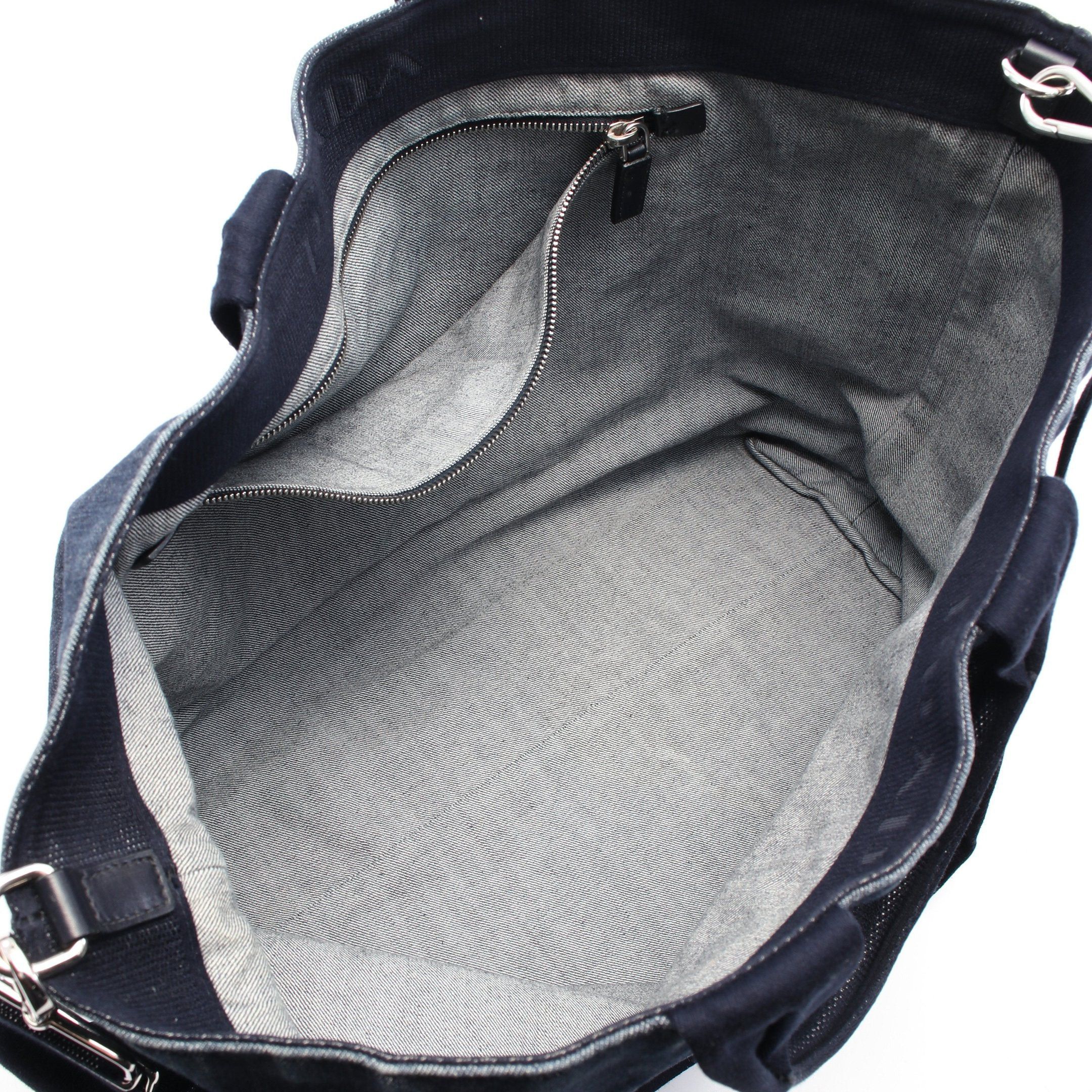 Prada Prada Denim Handbag Tote Bag Indigo Blue Size ONE SIZE - 3 Thumbnail