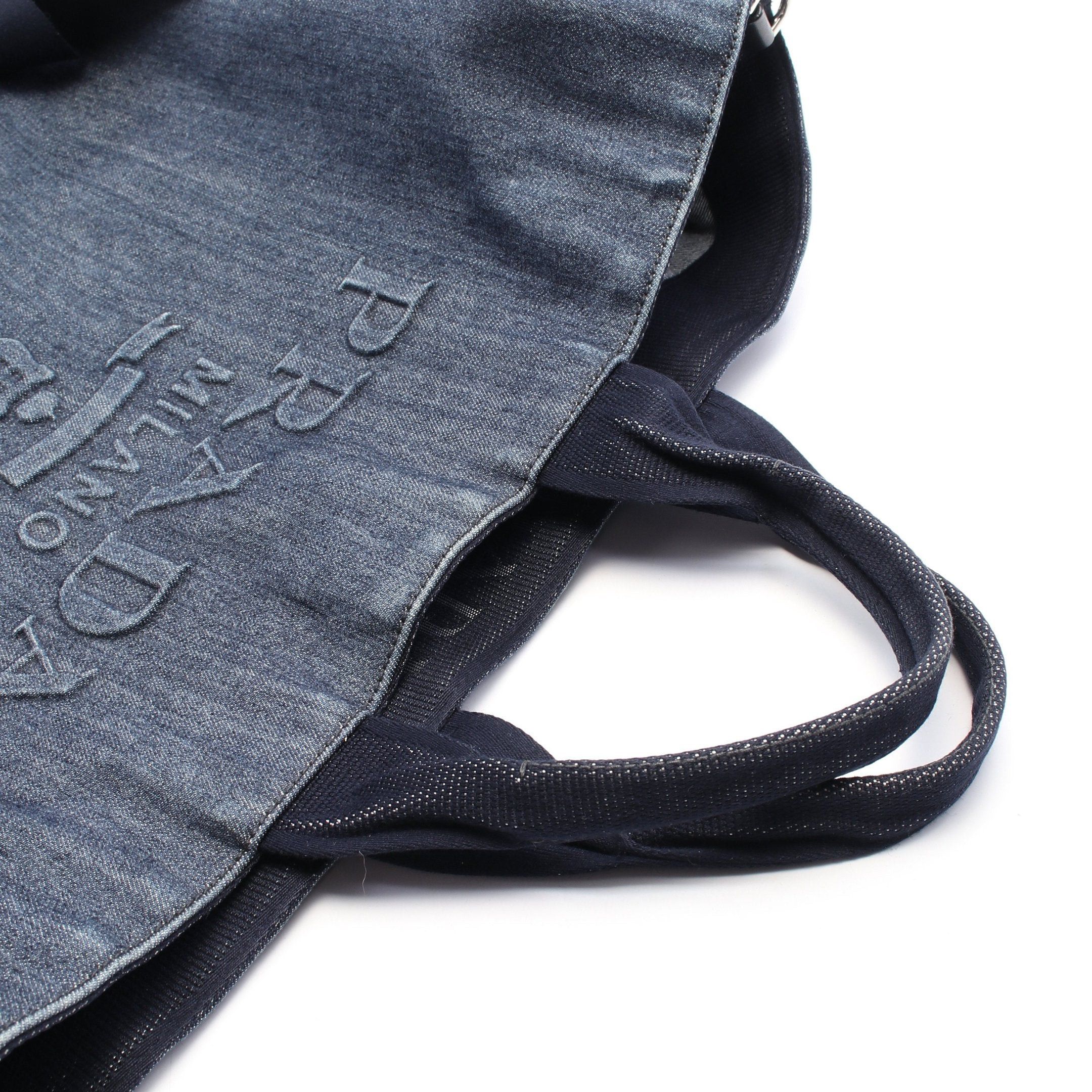 Prada Prada Denim Handbag Tote Bag Indigo Blue Size ONE SIZE - 6 Thumbnail