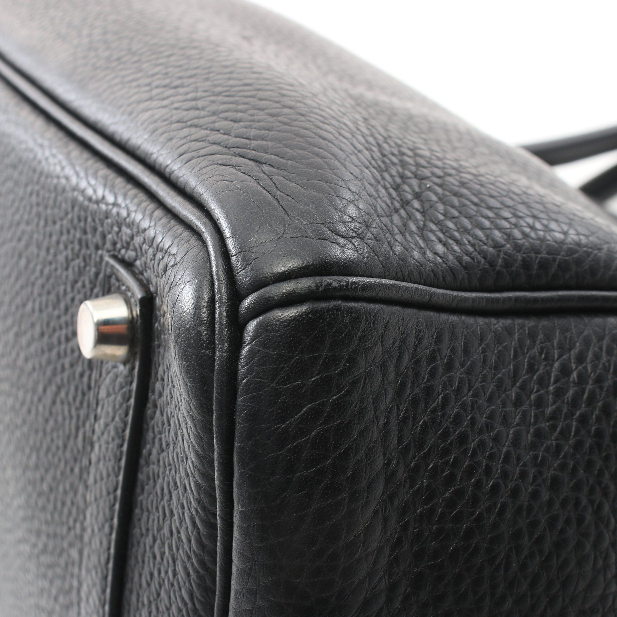 Hermes Hermes Birkin 35 Handbag Clemence Leather Black Silver Hardware □I Stamp (Manufactured Around 2005) Size ONE SIZE - 9 Thumbnail