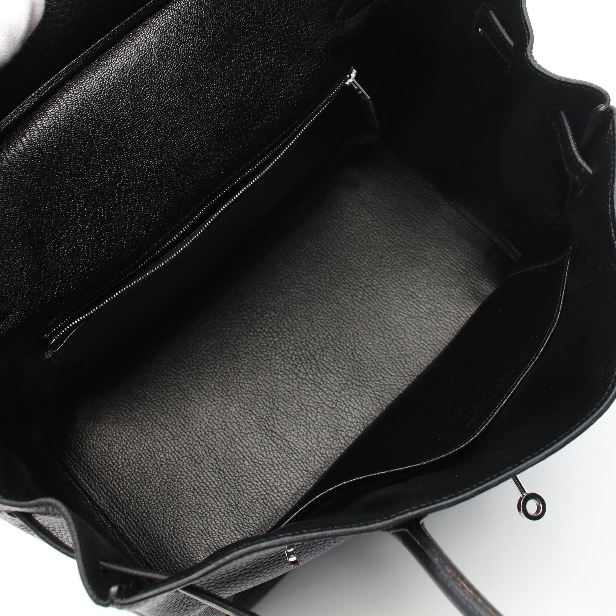 Hermes Hermes Birkin 35 Handbag Clemence Leather Black Silver Hardware □I Stamp (Manufactured Around 2005) Size ONE SIZE - 3 Thumbnail