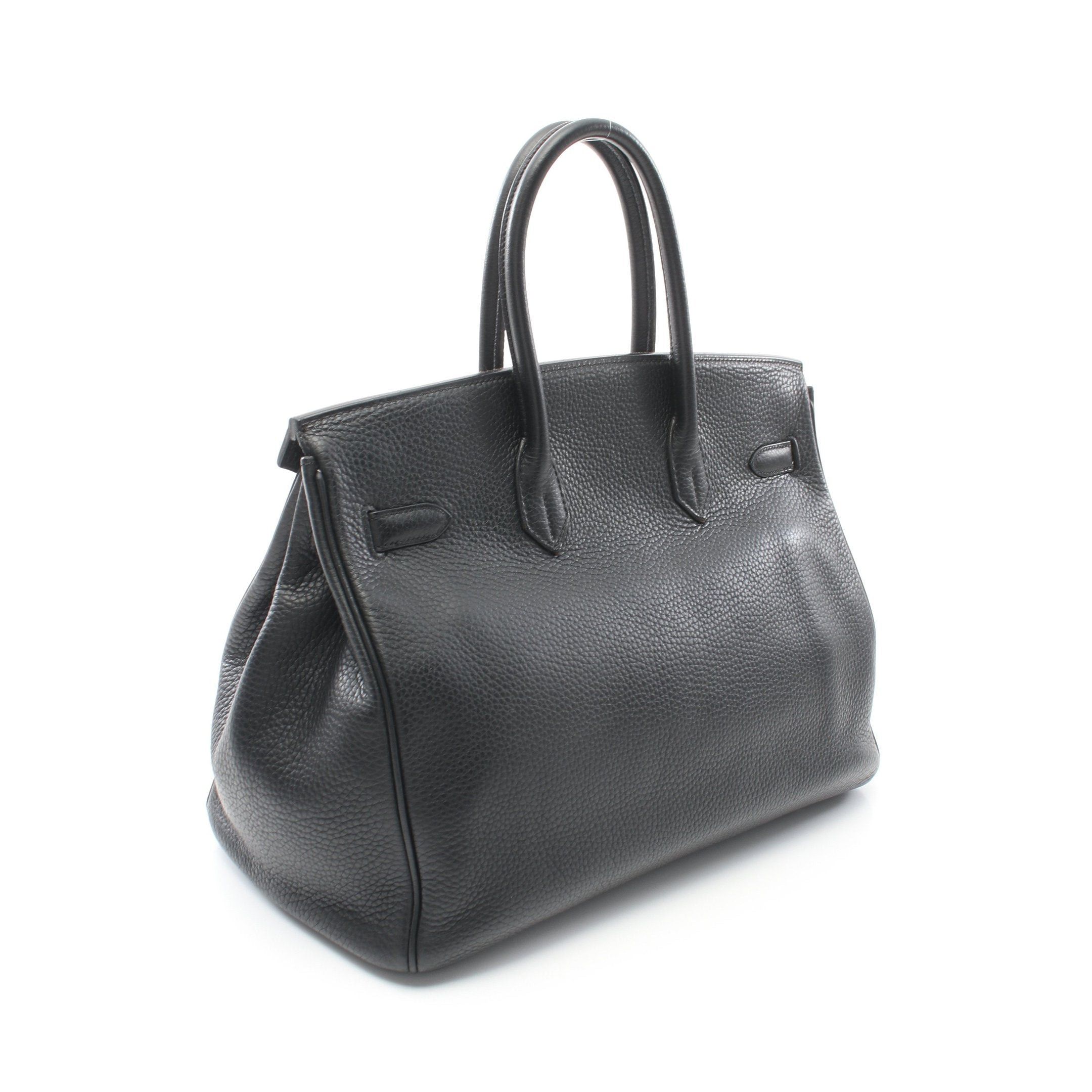 Hermes Hermes Birkin 35 Handbag Clemence Leather Black Silver Hardware □I Stamp (Manufactured Around 2005) Size ONE SIZE - 2 Thumbnail