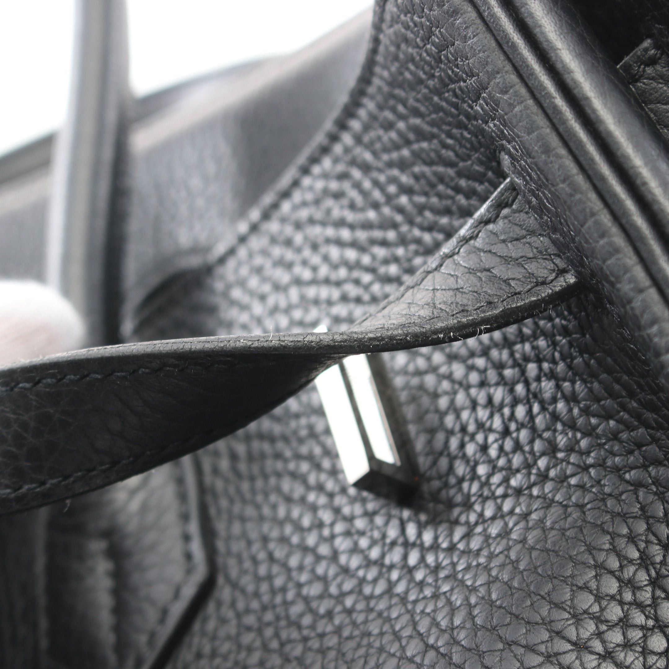 Hermes Hermes Birkin 35 Handbag Clemence Leather Black Silver Hardware □I Stamp (Manufactured Around 2005) Size ONE SIZE - 12 Thumbnail