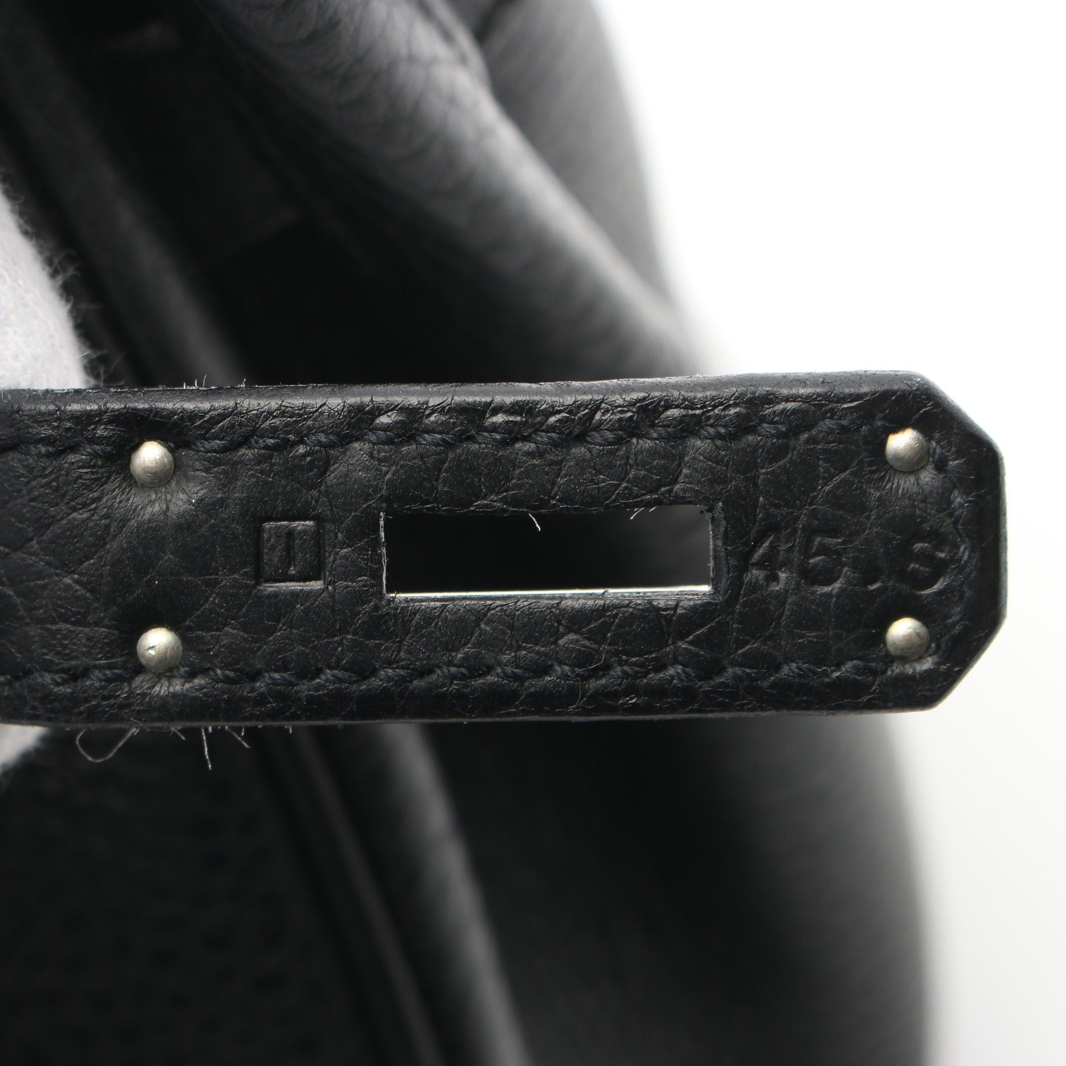 Hermes Hermes Birkin 35 Handbag Clemence Leather Black Silver Hardware □I Stamp (Manufactured Around 2005) Size ONE SIZE - 5 Thumbnail