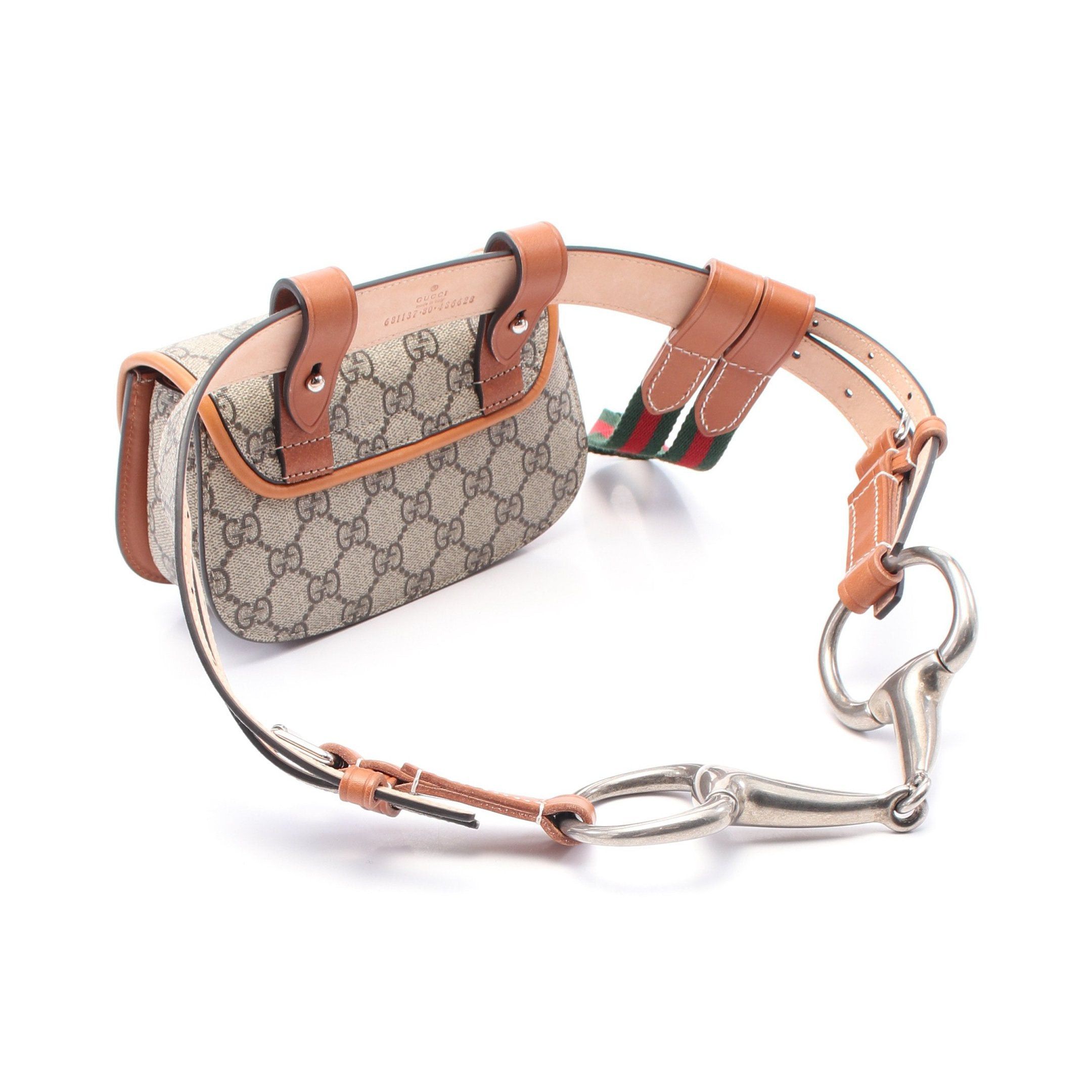 Gucci Gucci Bamboo 1947 Mini Belt Bag Gg Canvas Body Waist Leather Beige Dark Brown Size ONE SIZE - 2 Thumbnail