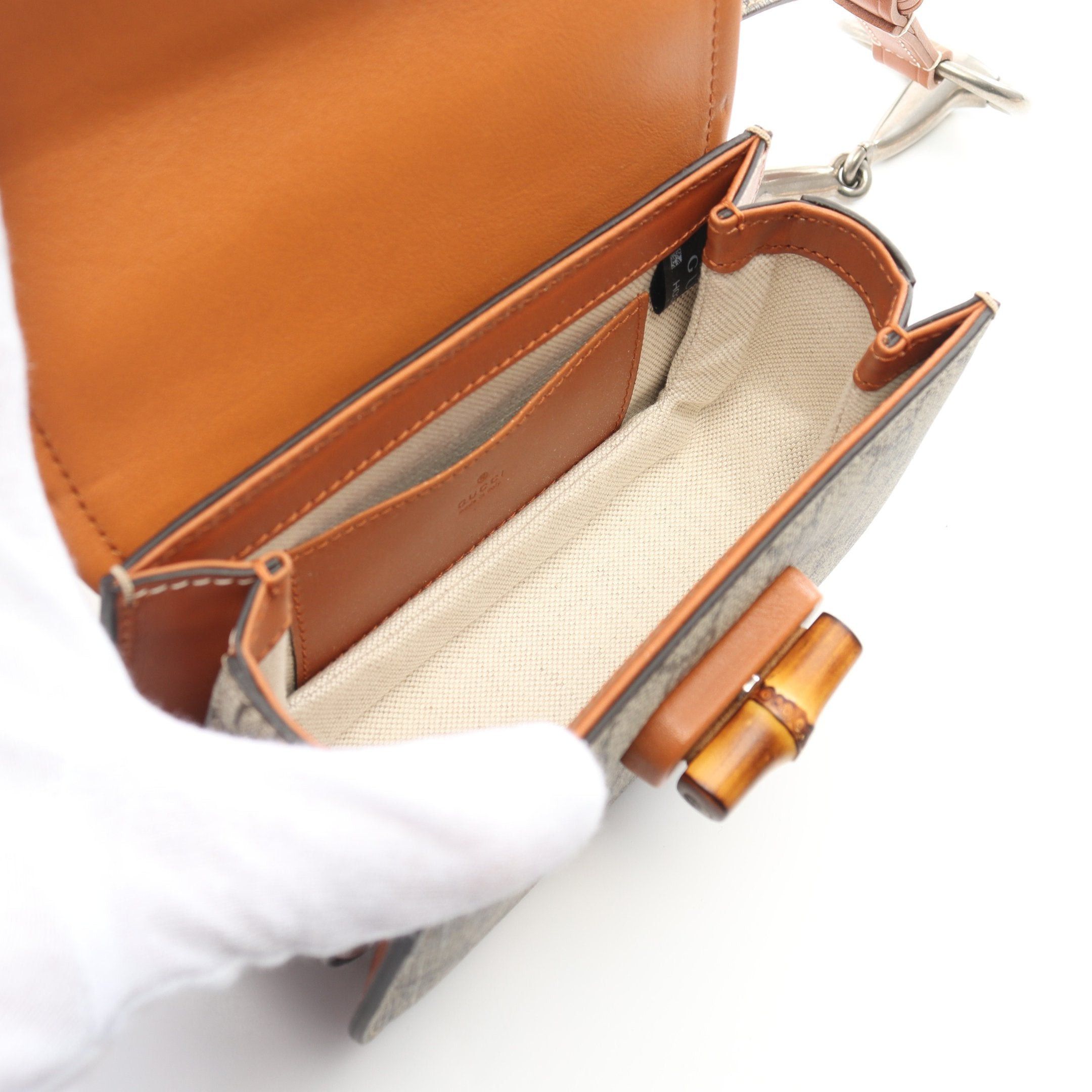 Gucci Gucci Bamboo 1947 Mini Belt Bag Body Waist Leather Beige Light Brown Size ONE SIZE - 3 Thumbnail