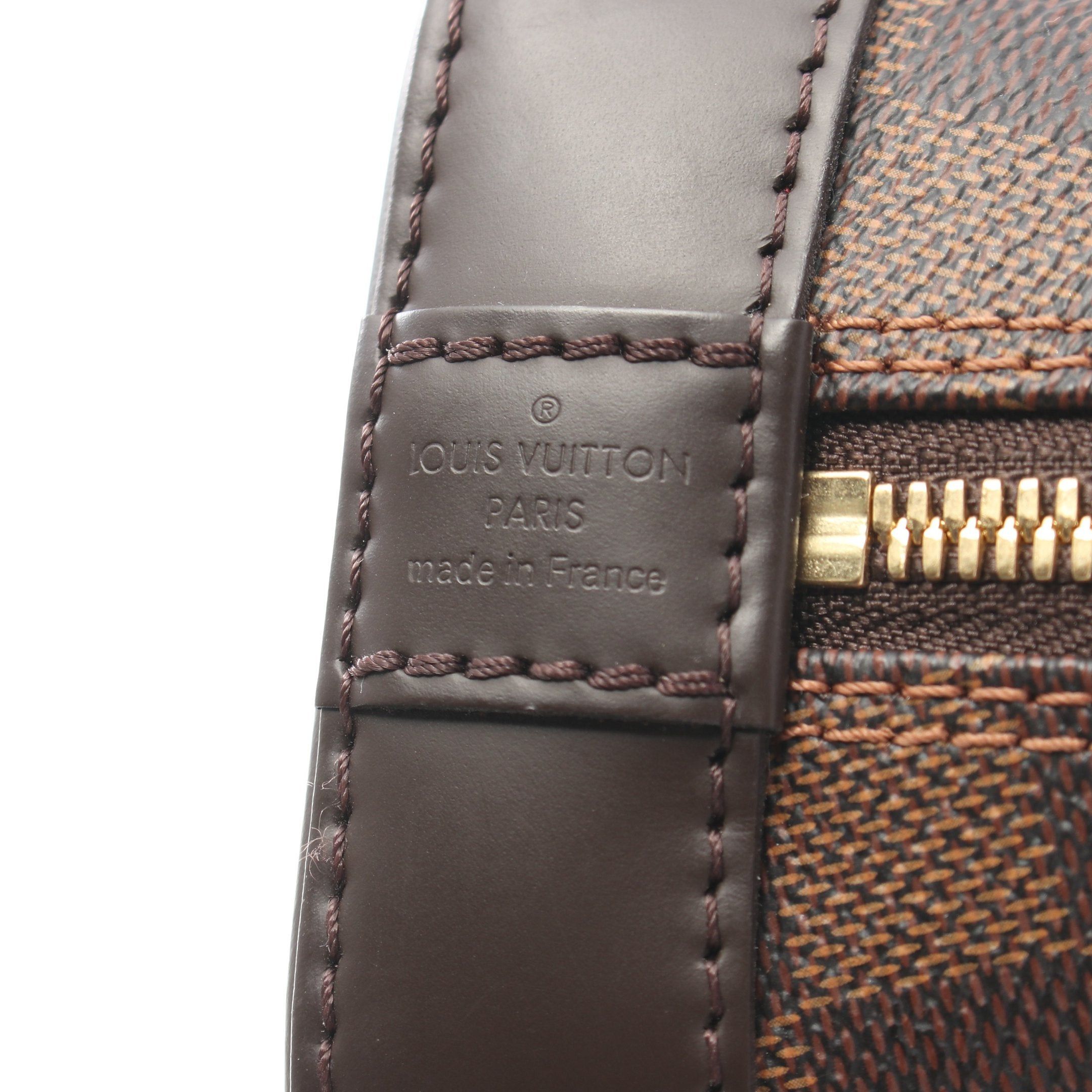 Louis Vuitton Louis Vuitton Alma Bb Damier Ebene Handbag Leather Brown Size ONE SIZE - 4 Thumbnail