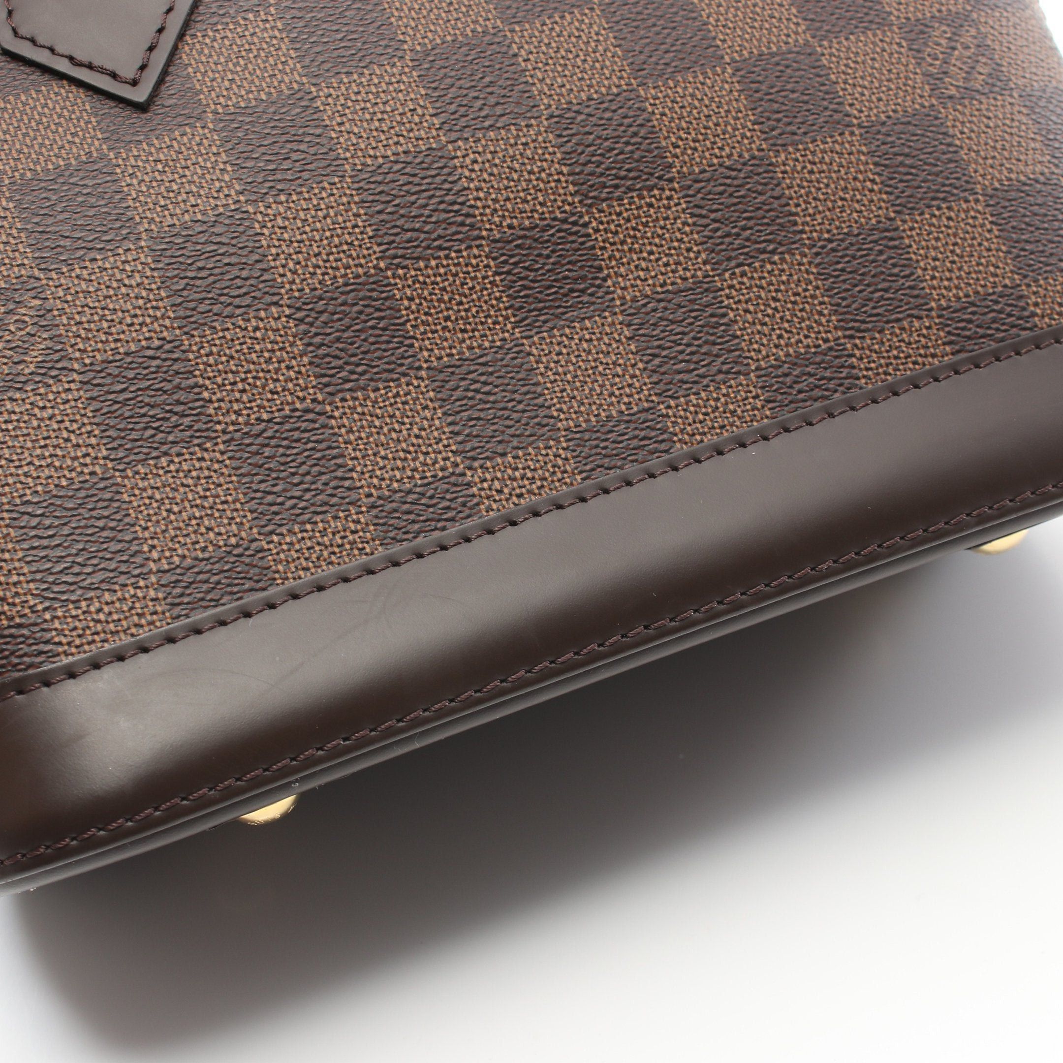 Louis Vuitton Louis Vuitton Alma Bb Damier Ebene Handbag Leather Brown Size ONE SIZE - 8 Thumbnail