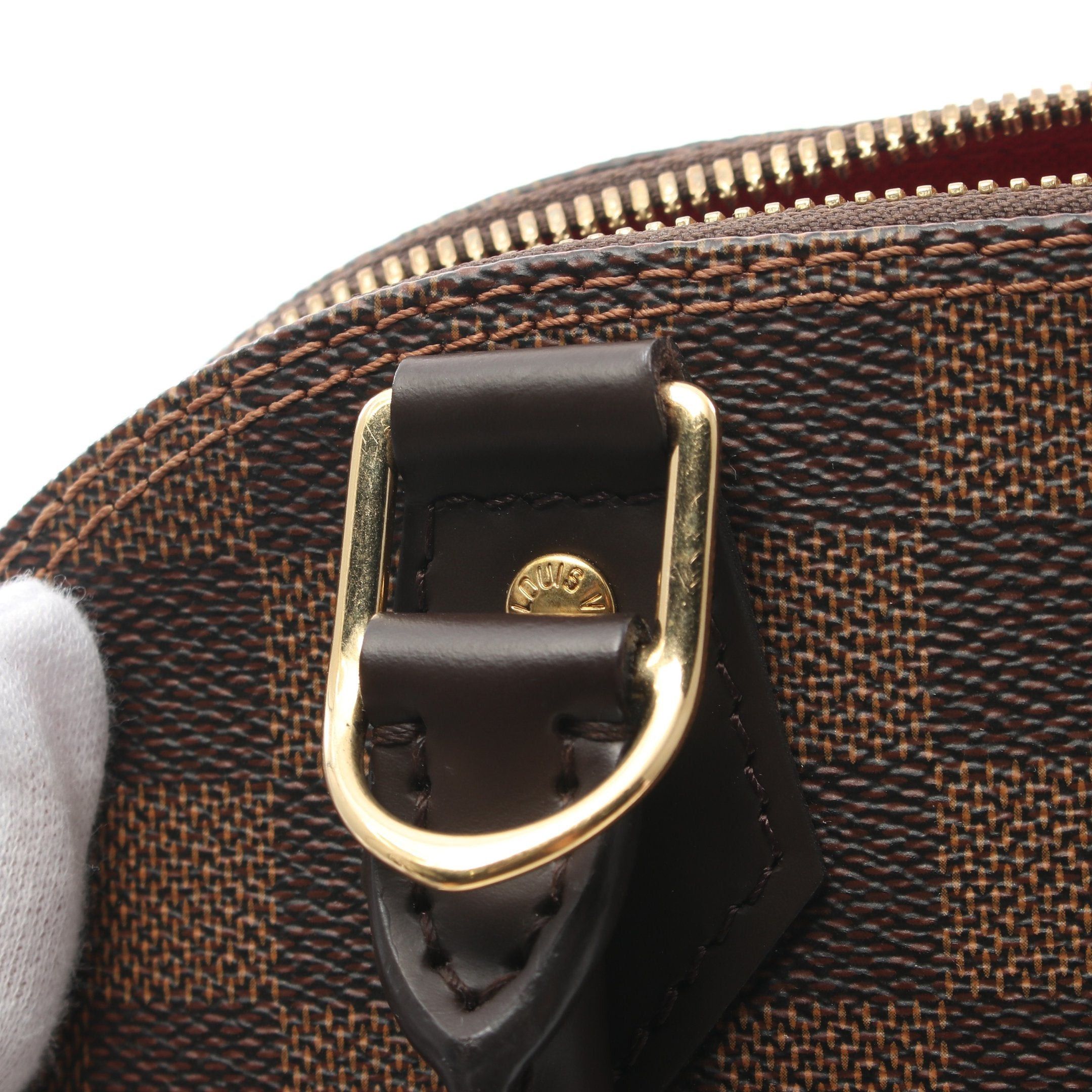 Louis Vuitton Louis Vuitton Alma Bb Damier Ebene Handbag Leather Brown Size ONE SIZE - 9 Thumbnail