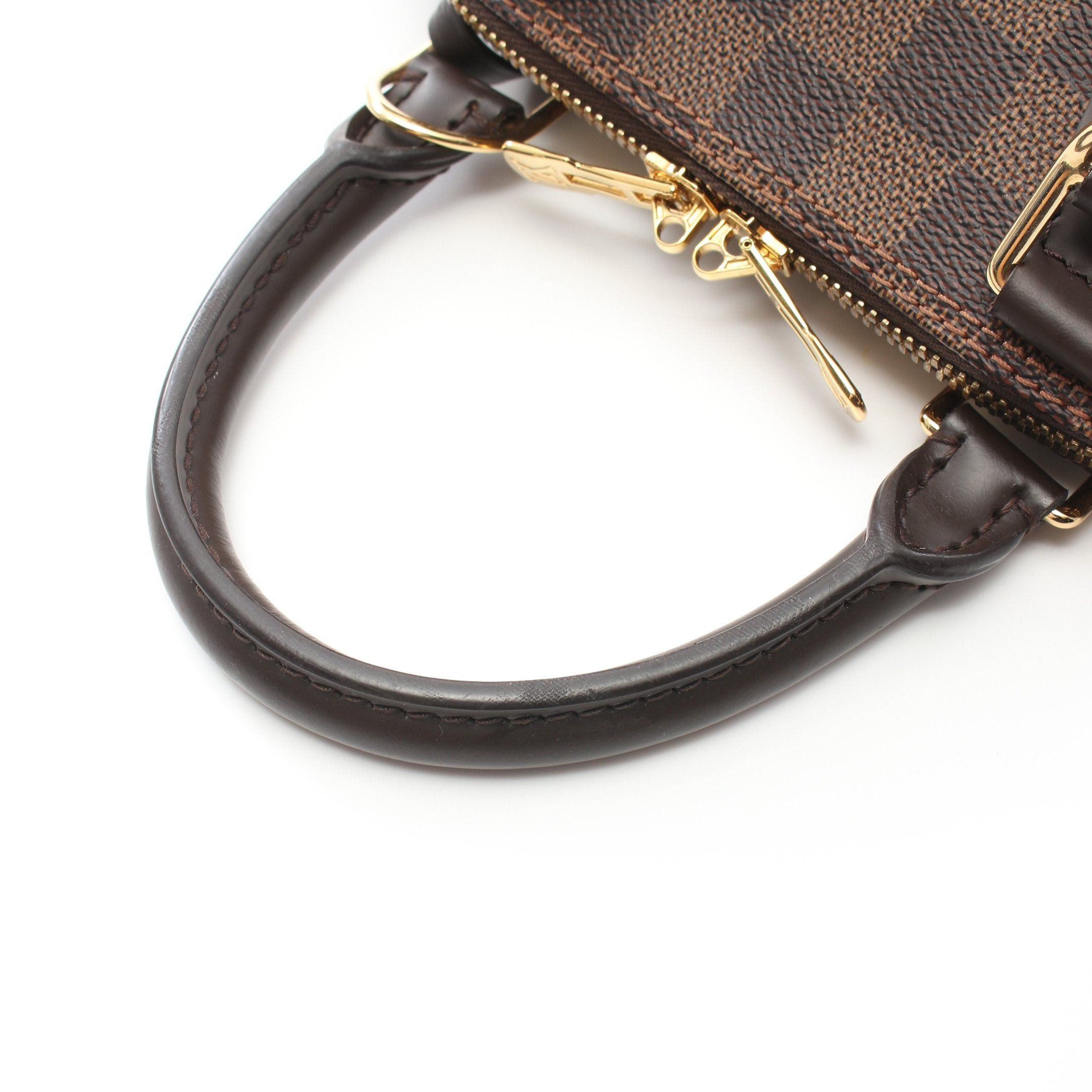 Louis Vuitton Louis Vuitton Alma Bb Damier Ebene Handbag Leather Brown Size ONE SIZE - 6 Thumbnail