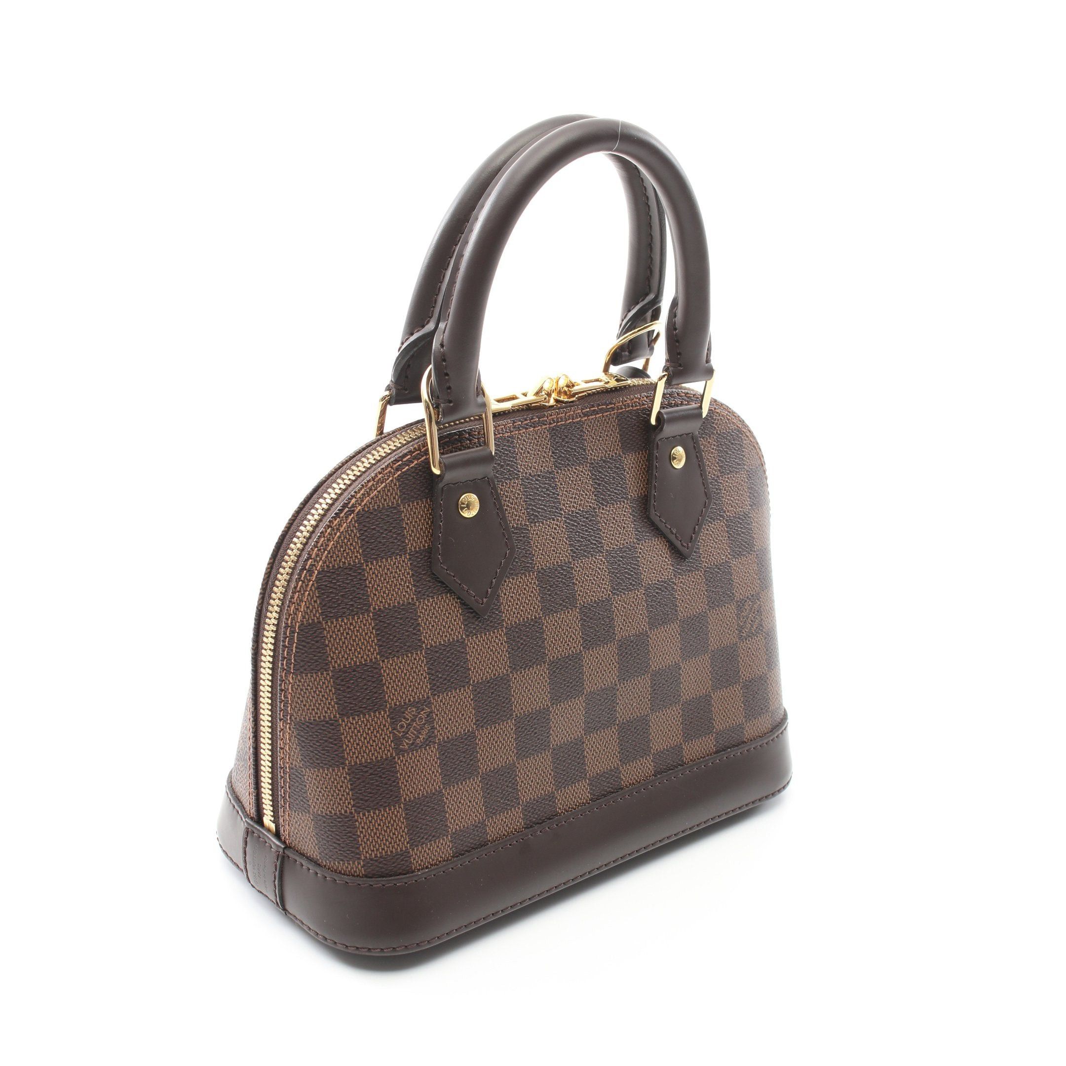 Louis Vuitton Louis Vuitton Alma Bb Damier Ebene Handbag Leather Brown Size ONE SIZE - 2 Thumbnail