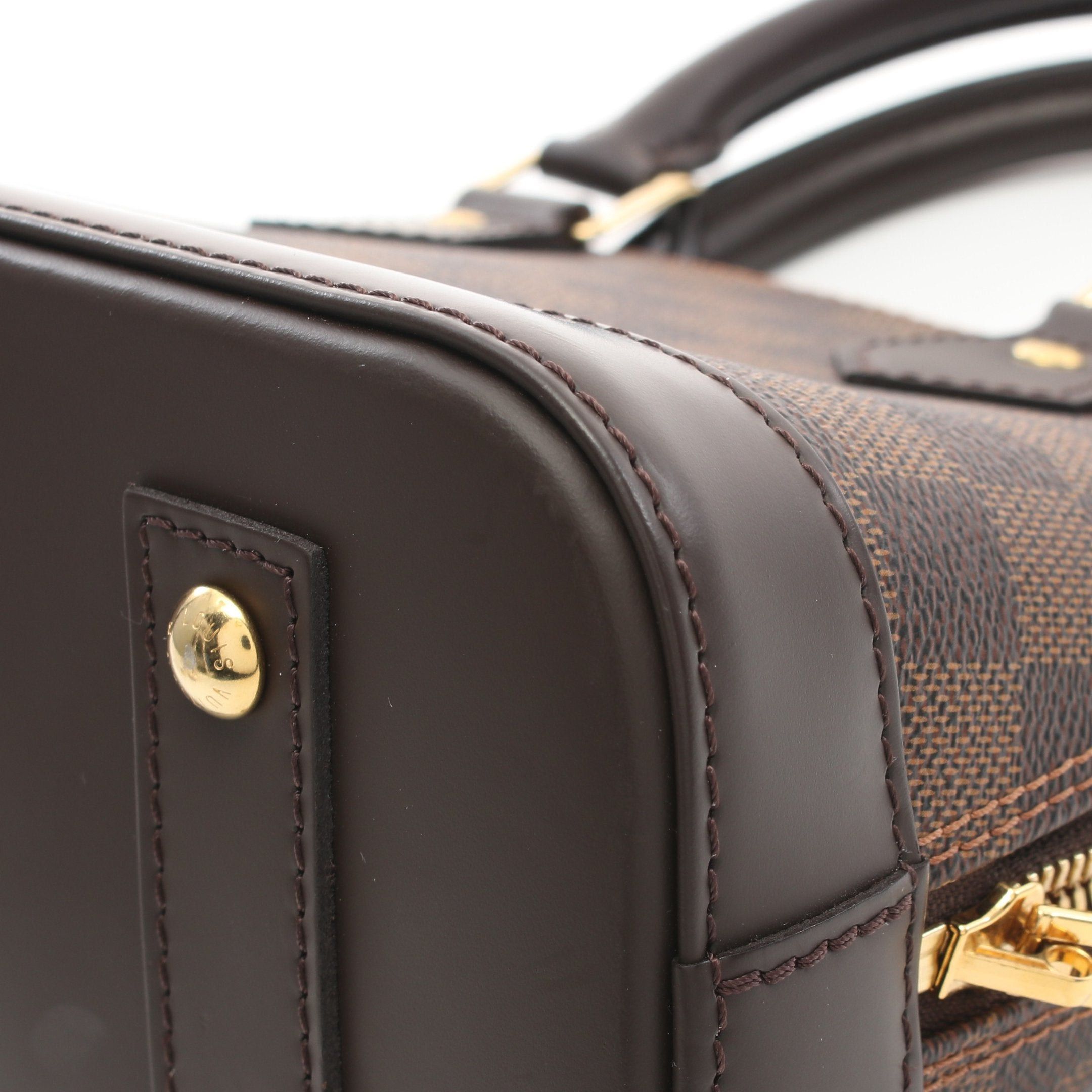 Louis Vuitton Louis Vuitton Alma Bb Damier Ebene Handbag Leather Brown Size ONE SIZE - 10 Thumbnail