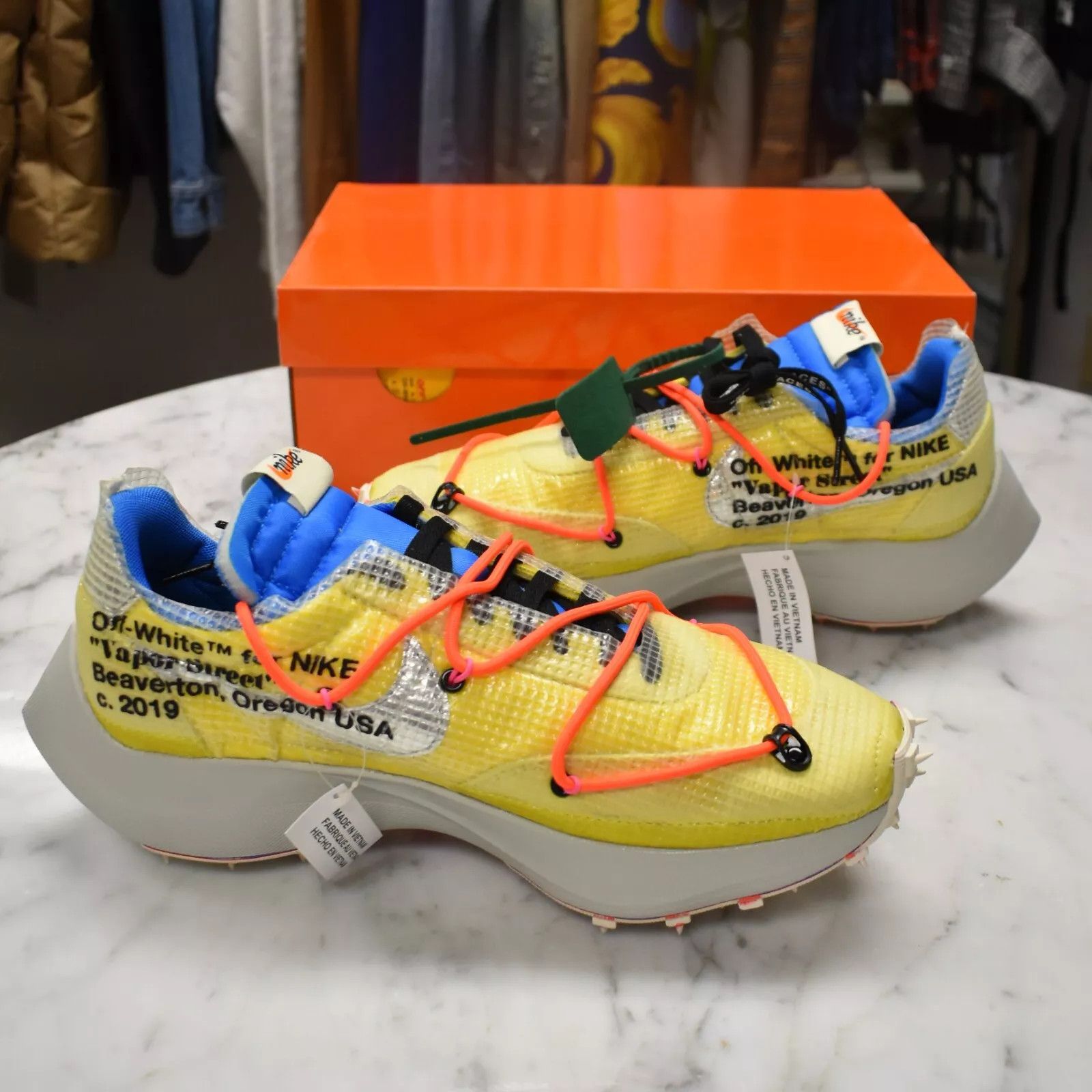 Nike × Off-White Nike Off White Virgil Abloh Vapor Street Sneakers Yellow Size US 10 / EU 43 - 4 Thumbnail