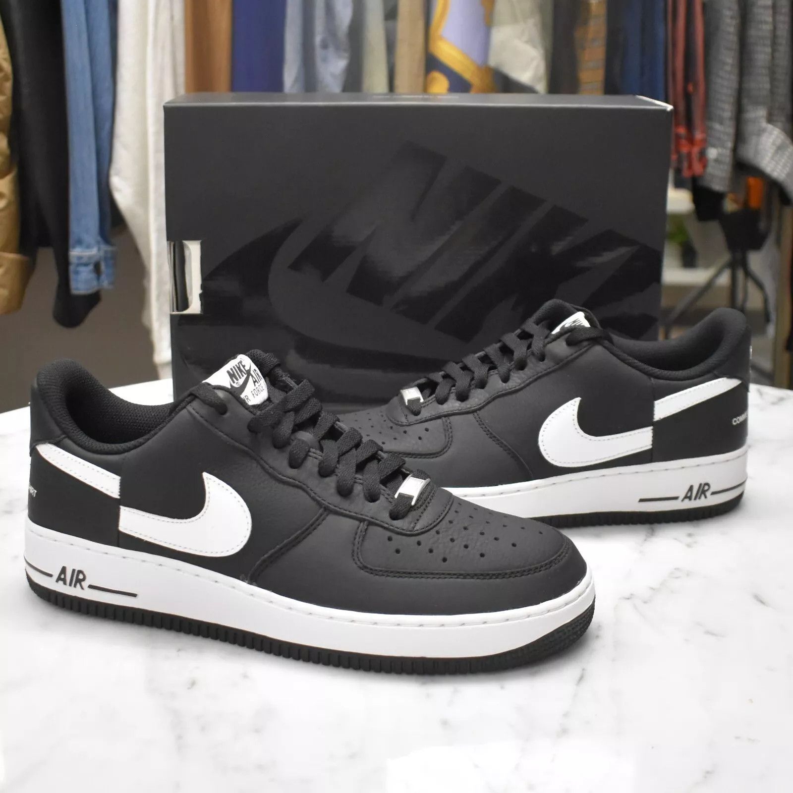 Comme des Garcons × Nike × Supreme Supreme CDG Nike Air Force 1 CDG Split Black Leather FW18 Size US 10 / EU 43 - 3 Thumbnail