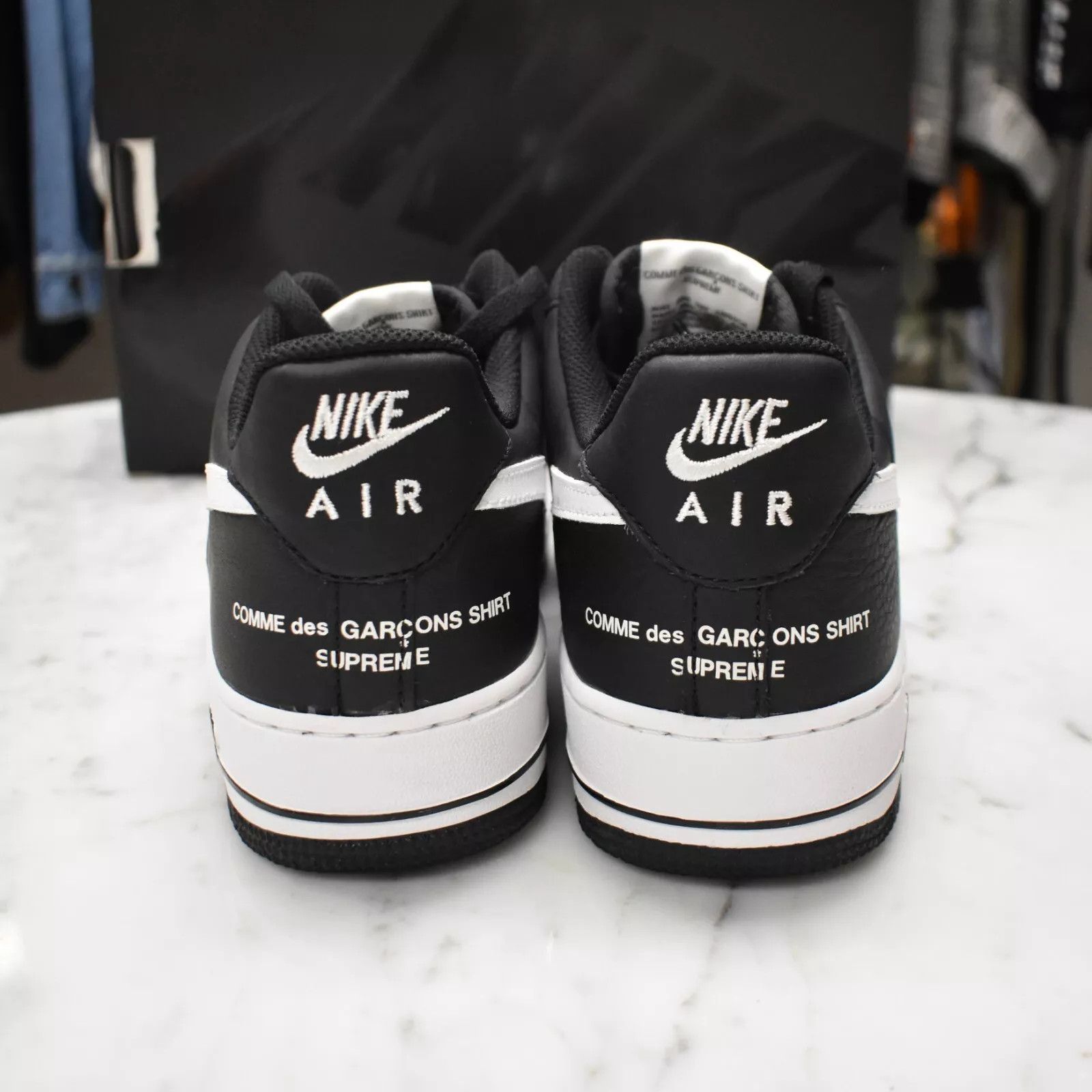 Comme des Garcons × Nike × Supreme Supreme CDG Nike Air Force 1 CDG Split Black Leather FW18 Size US 10 / EU 43 - 5 Thumbnail